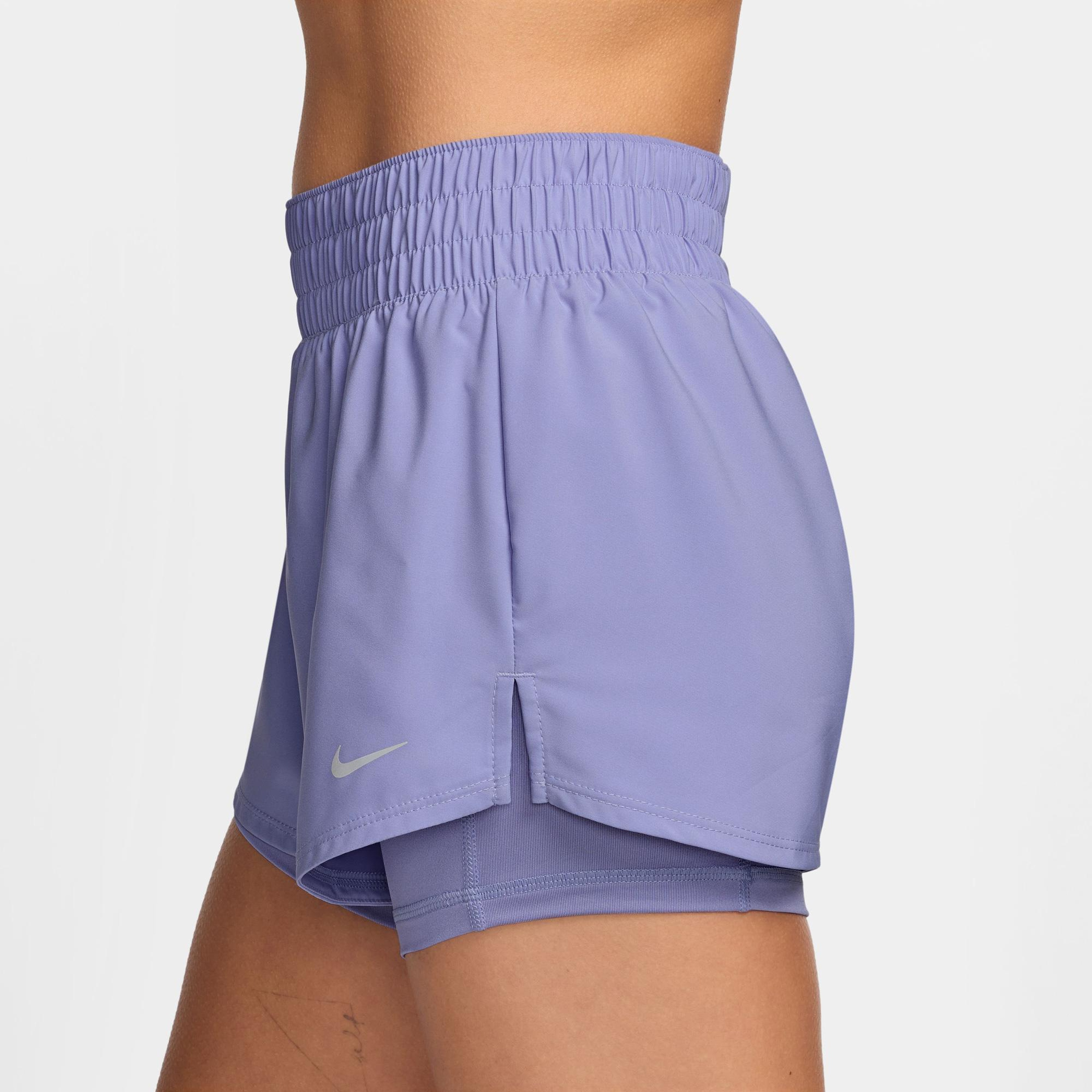 Nike One Dri-Fit 8 cm Kadın Mor Şort