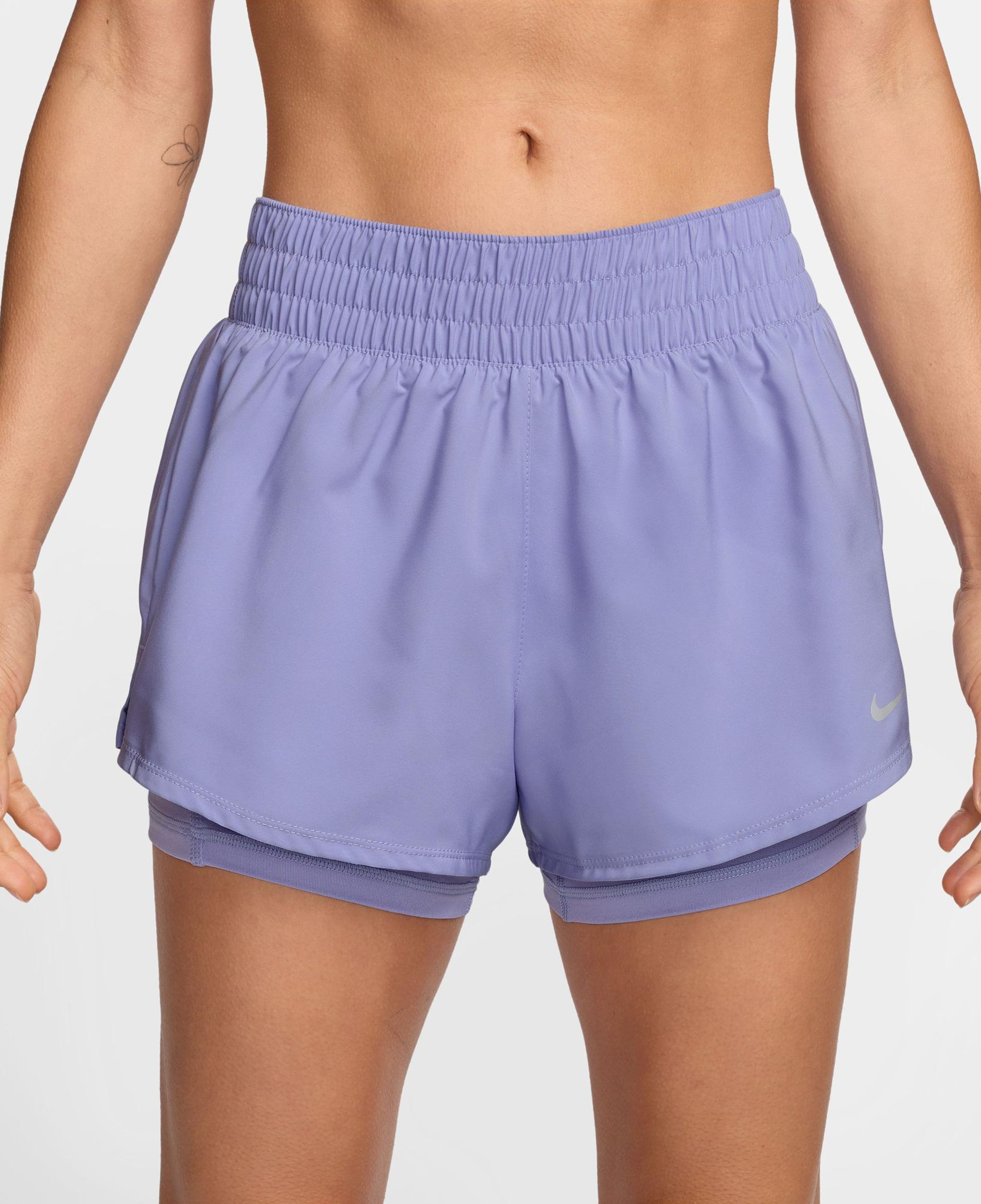 Nike One Dri-Fit 8 cm Kadın Mor Şort