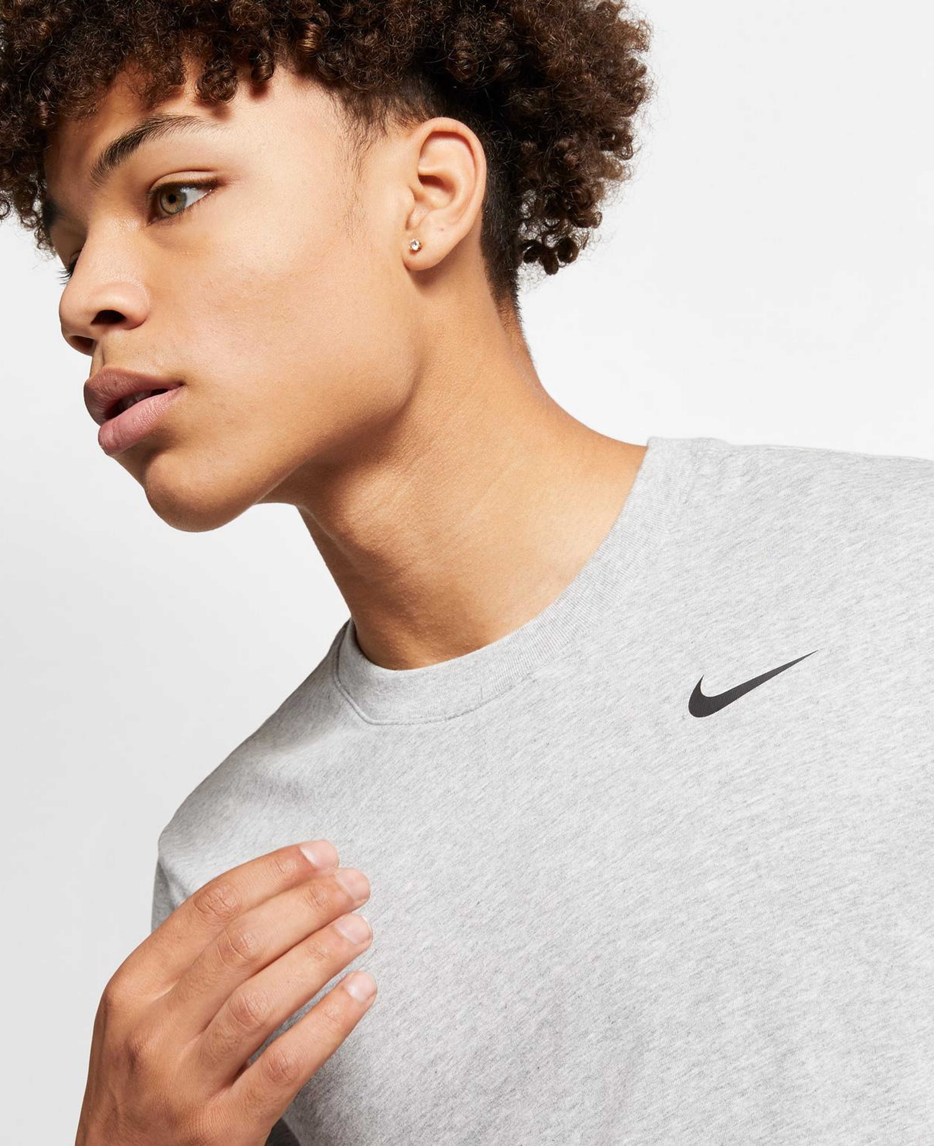 Nike Dri-Fit Crew Solid Erkek Gri T-Shirt