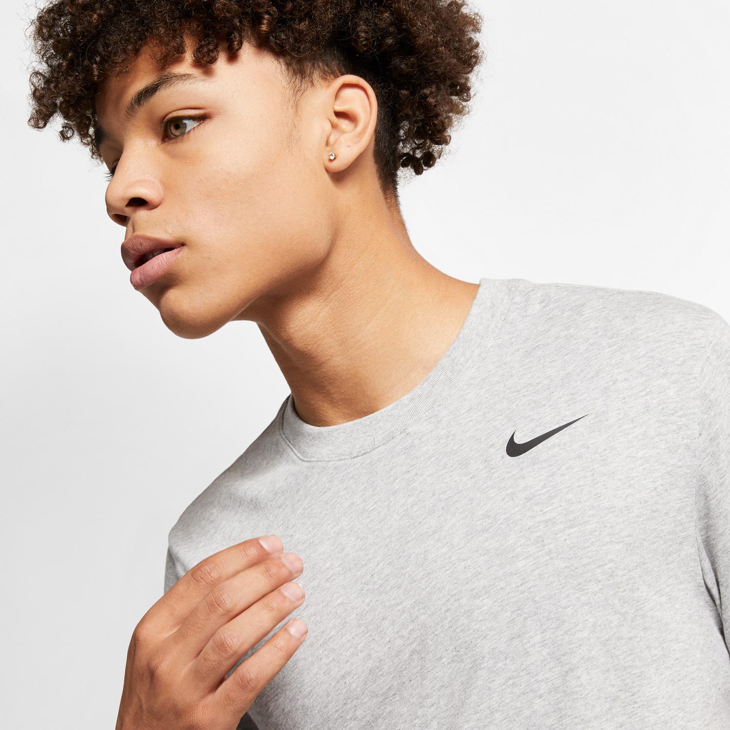 Nike Dri-Fit Crew Solid Erkek Gri T-Shirt