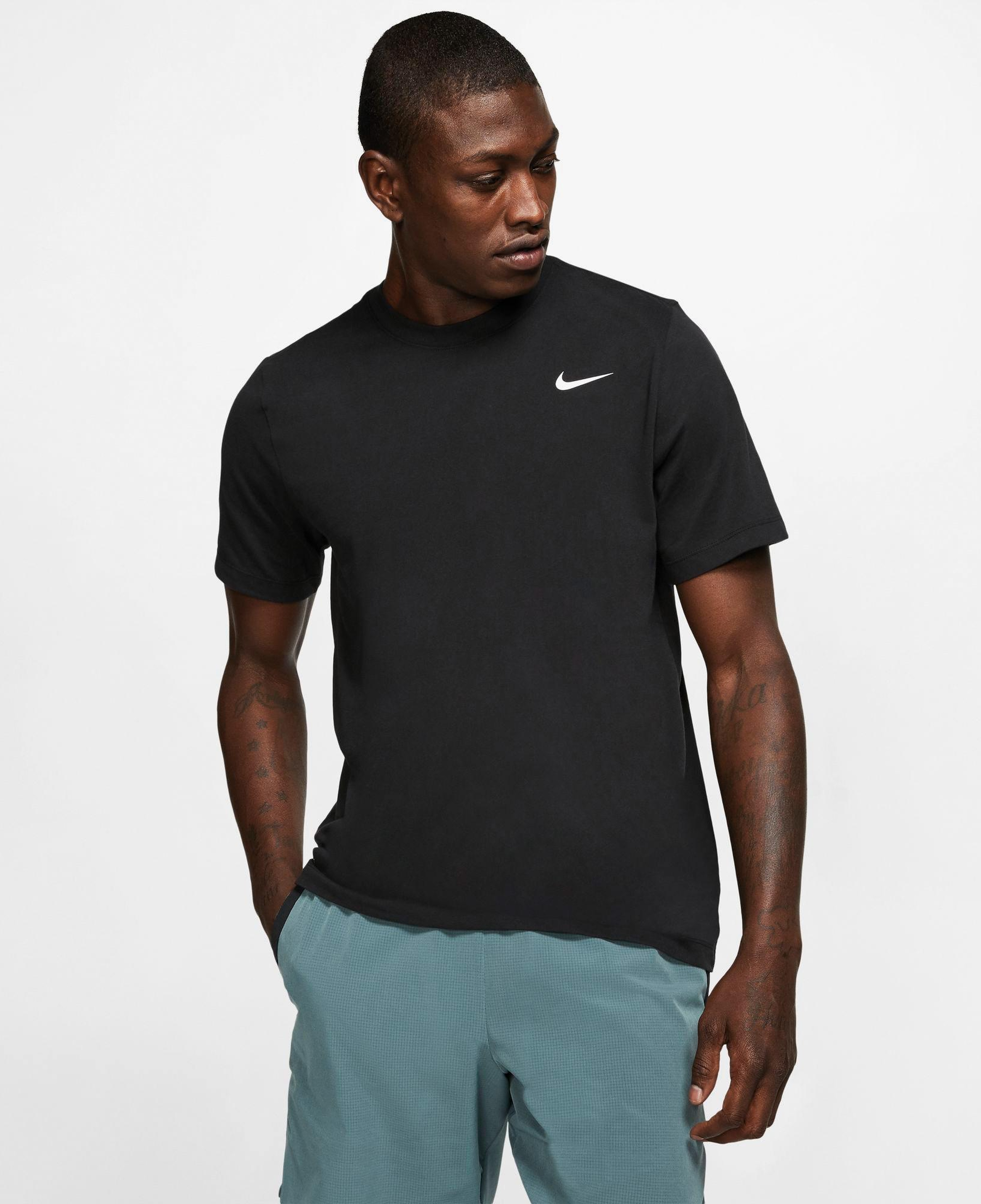 Nike Dri-Fit Crew Solid Erkek Siyah T-Shirt