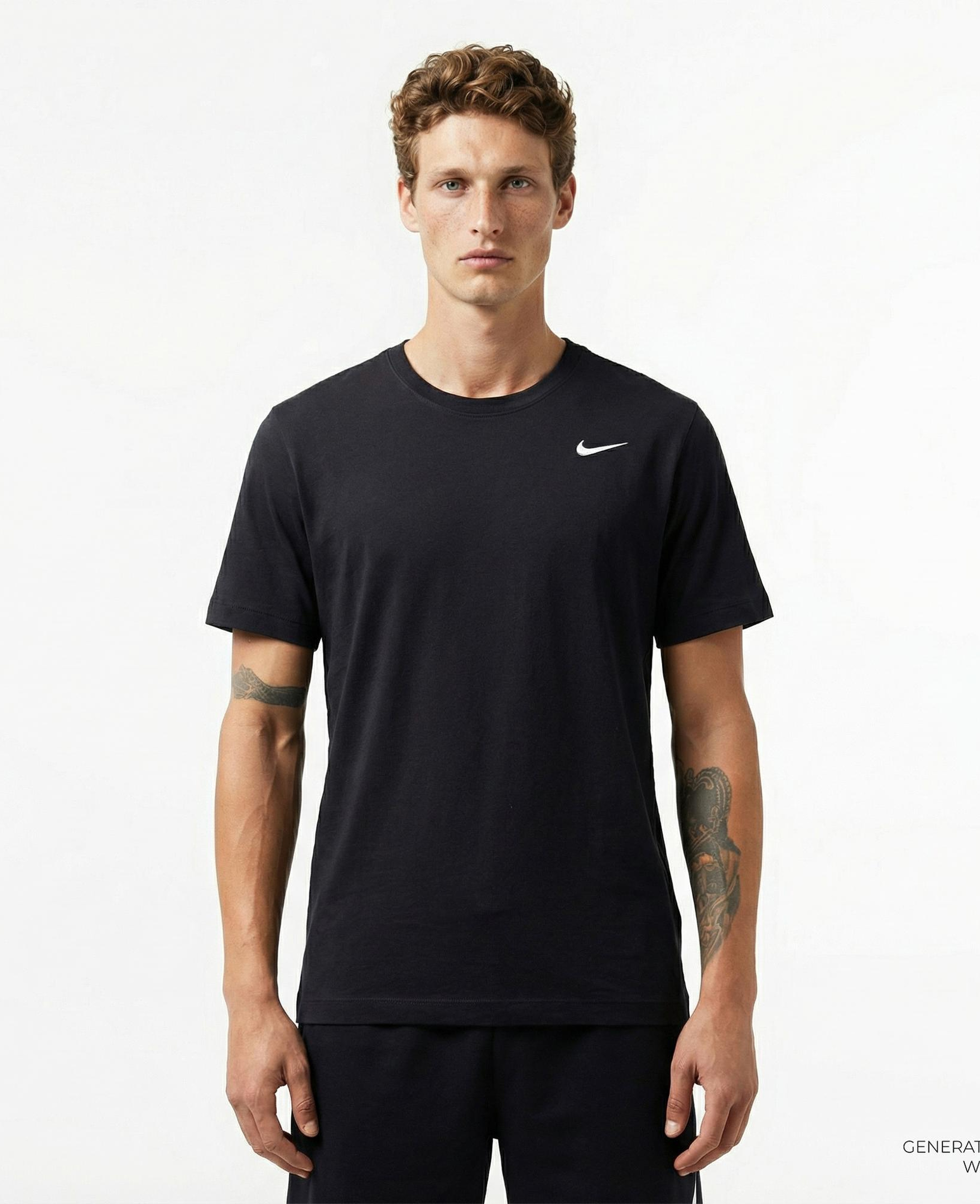Nike Dri-Fit Crew Solid Erkek Siyah T-Shirt