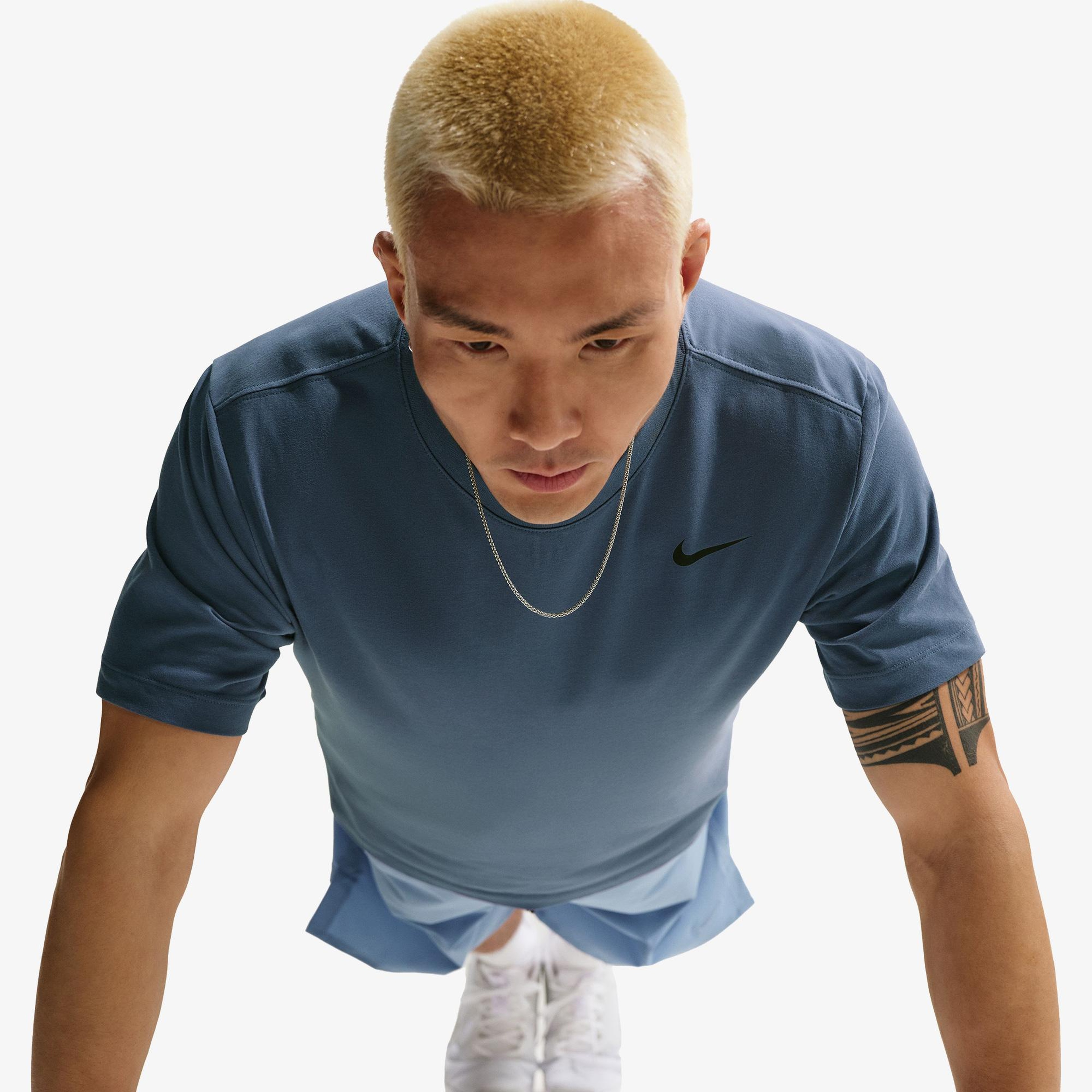 Nike Dri-Fit Crew Solid Erkek Mavi T-Shirt