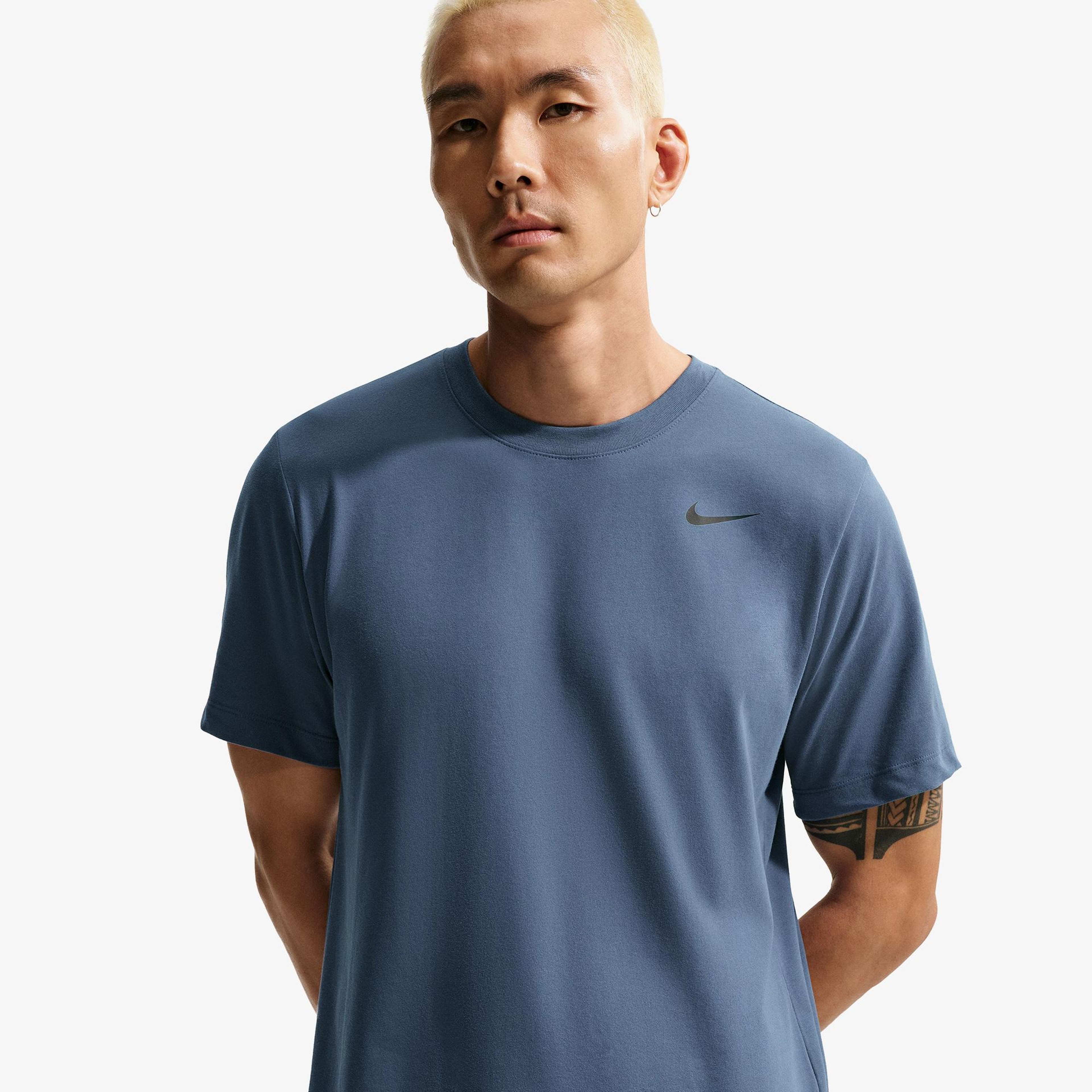 Nike Dri-Fit Crew Solid Erkek Mavi T-Shirt