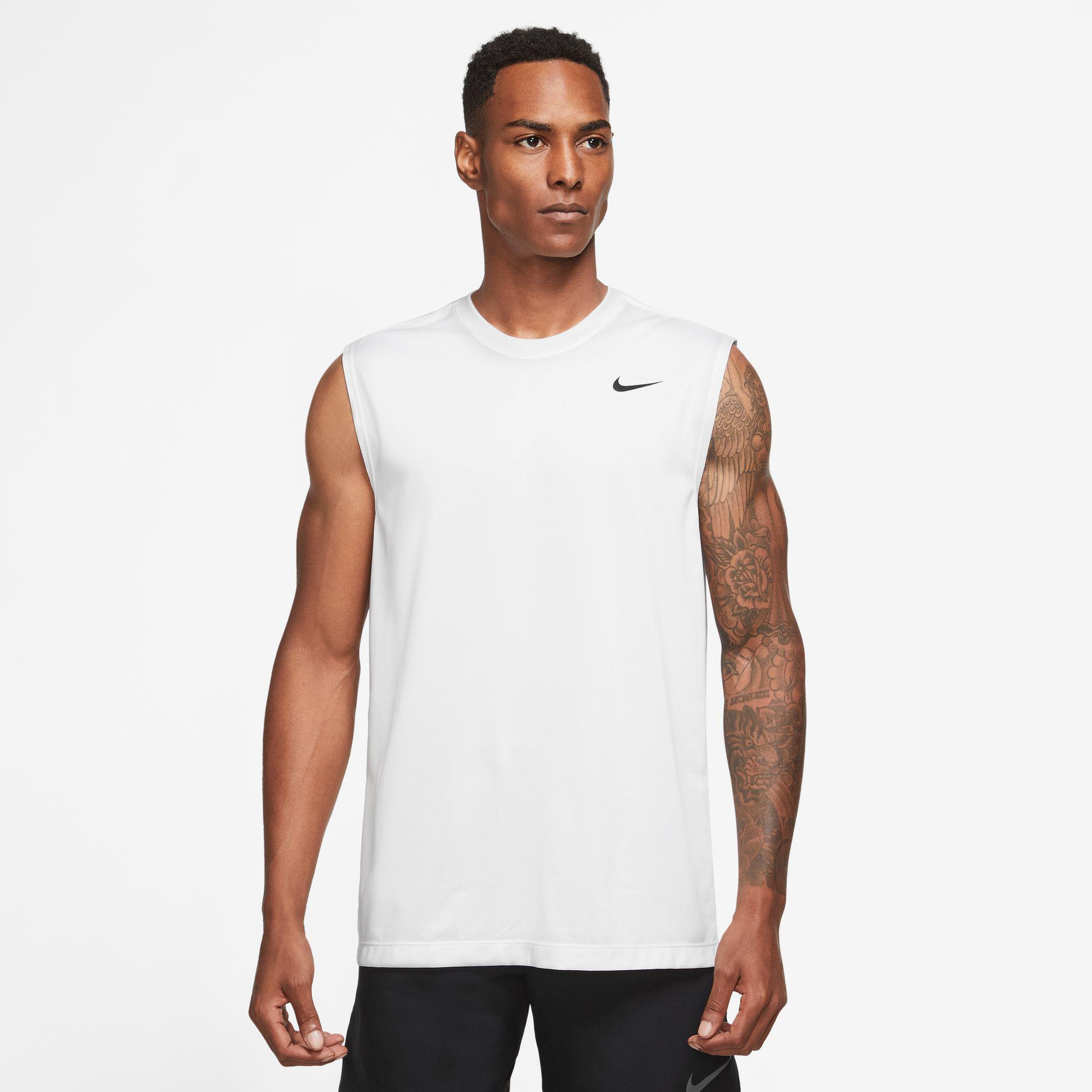 Nike Dri-Fit Legend Reset Erkek Beyaz Kolsuz T-Shirt