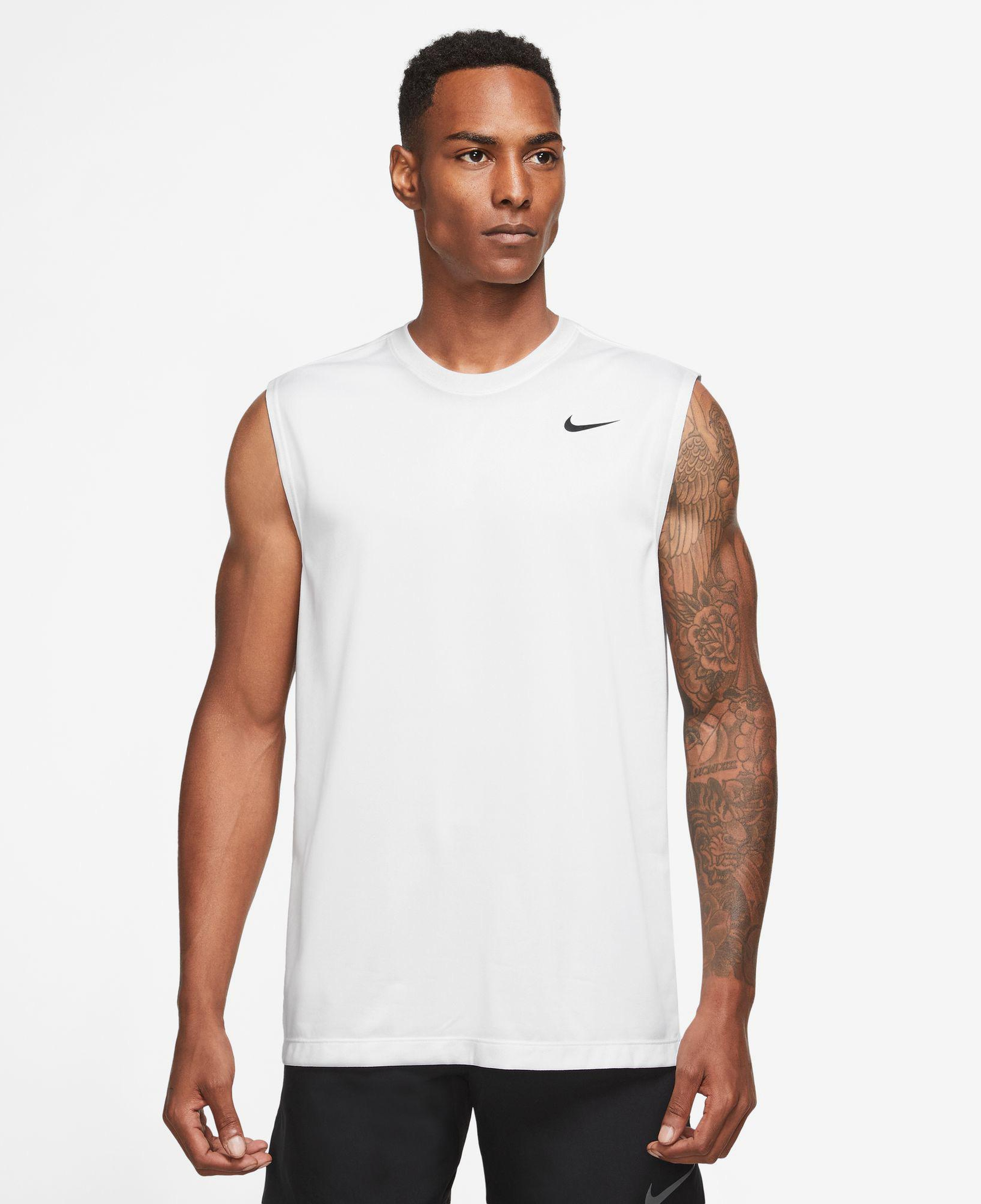 Nike Dri-Fit Legend Reset Erkek Beyaz Kolsuz T-Shirt
