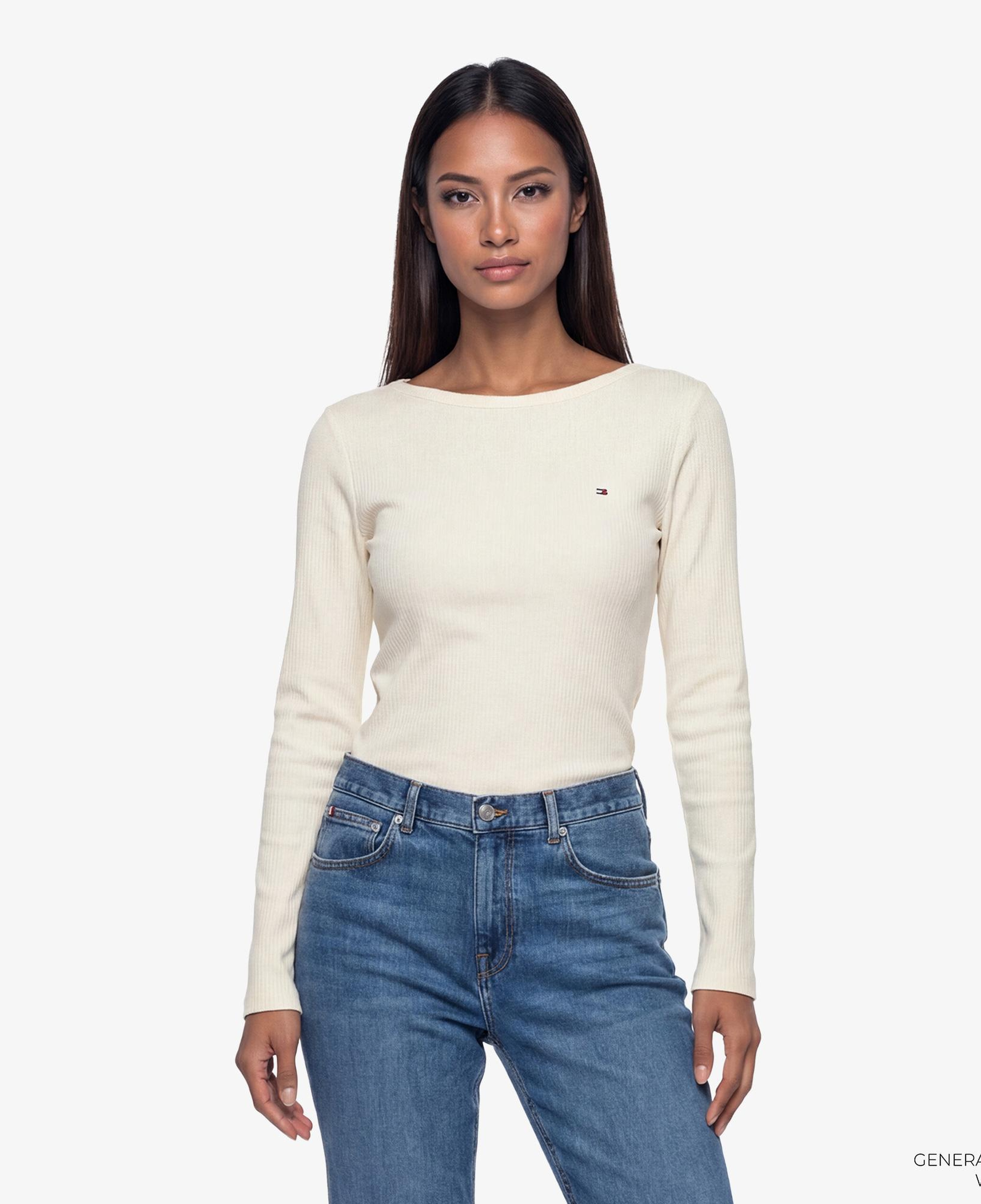 Tommy Hilfiger Kadın Bej Uzun Kollu T-Shirt