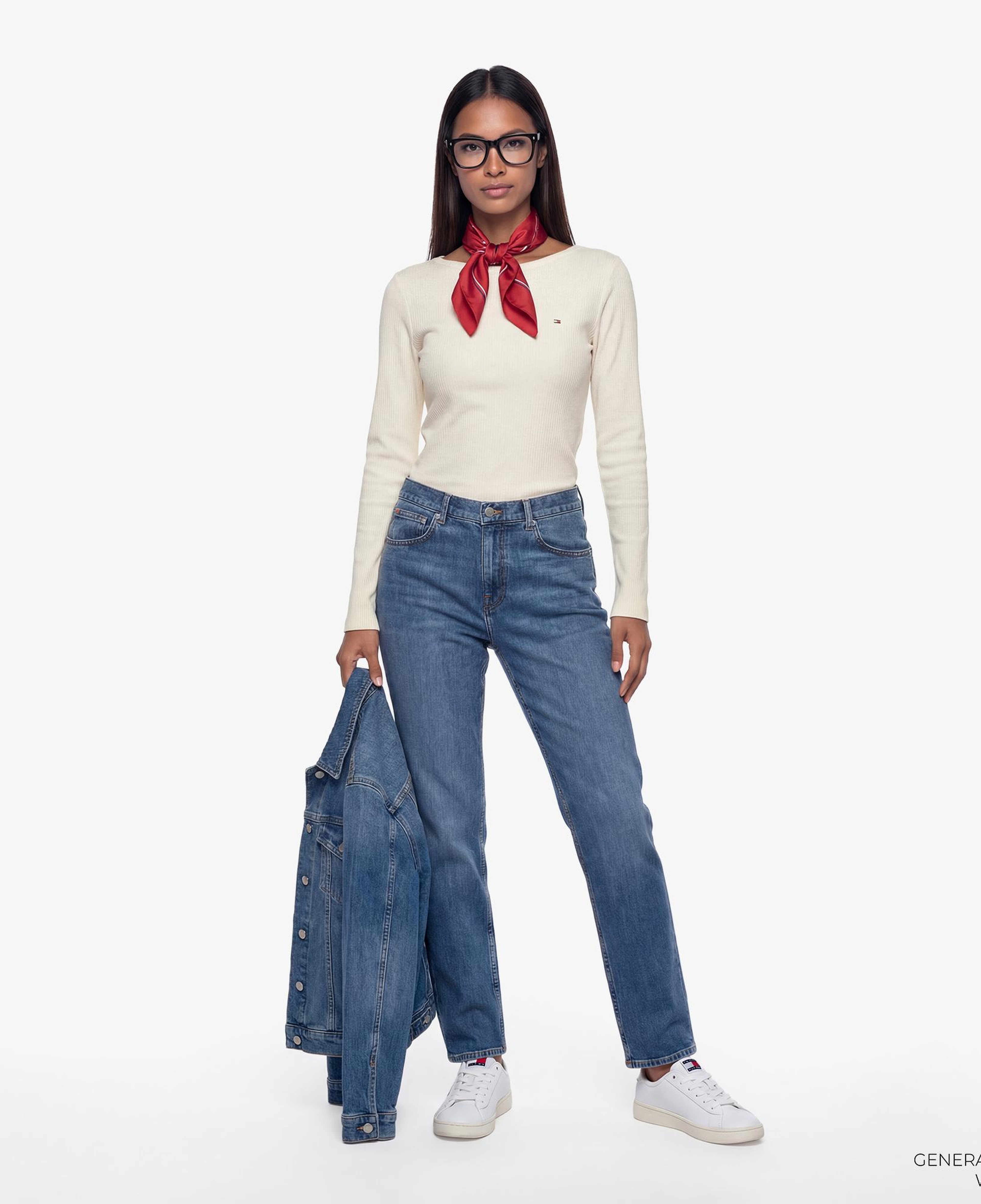 Tommy Hilfiger Kadın Bej Uzun Kollu T-Shirt