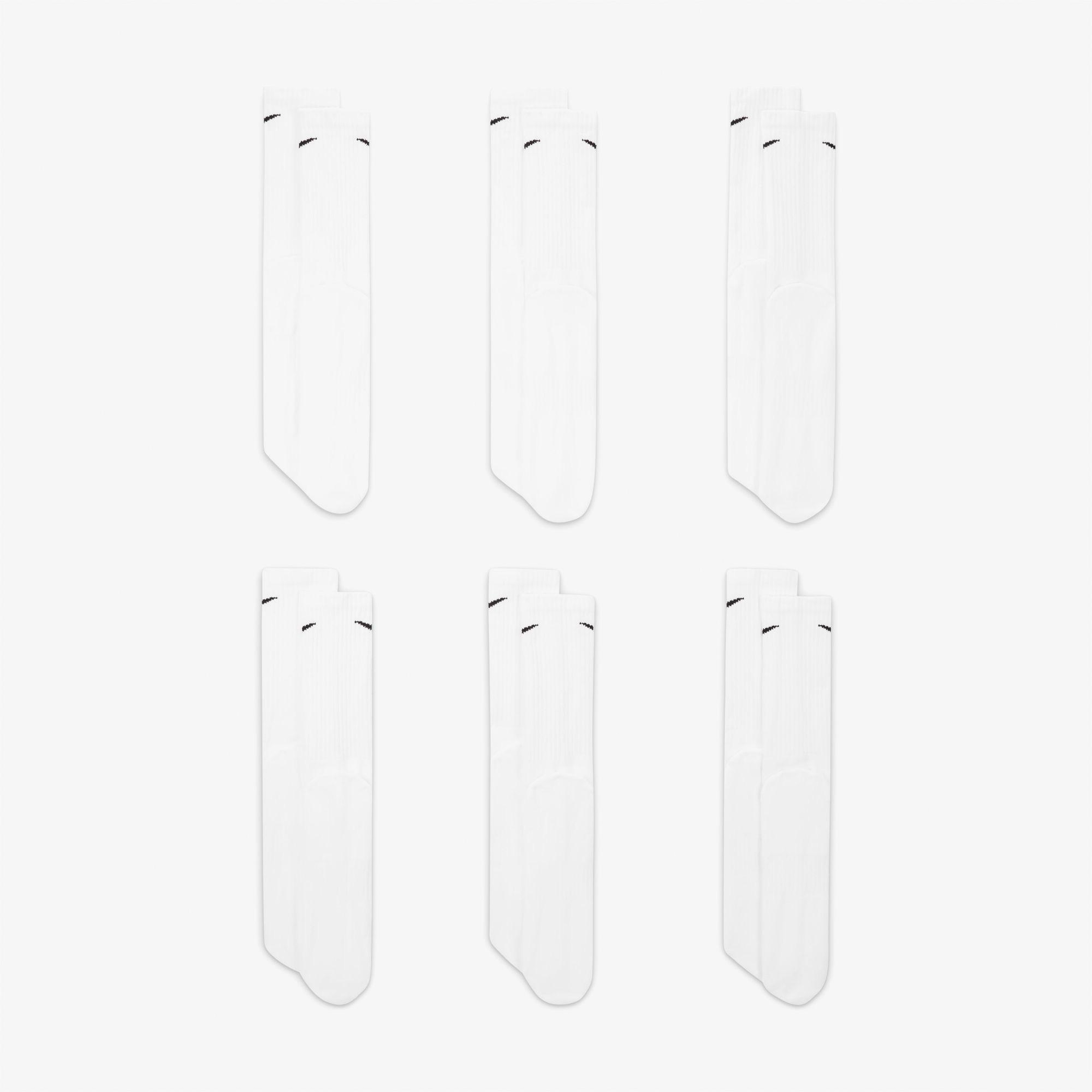 Nike Everyday Cush Crew 6' lı Unisex Beyaz Çorap