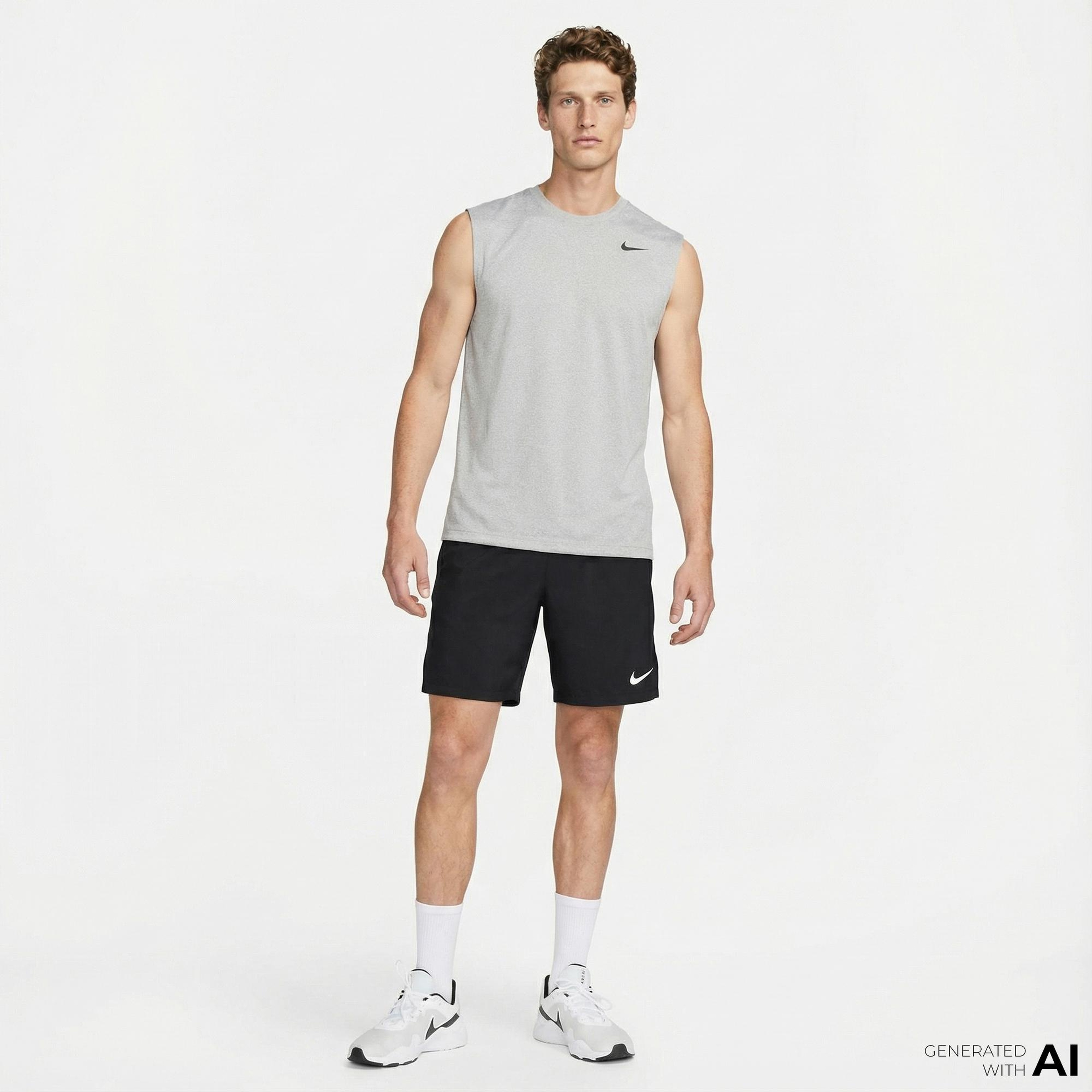 Nike Dri-Fit Sl Reset Erkek Gri Kolsuz T-Shirt