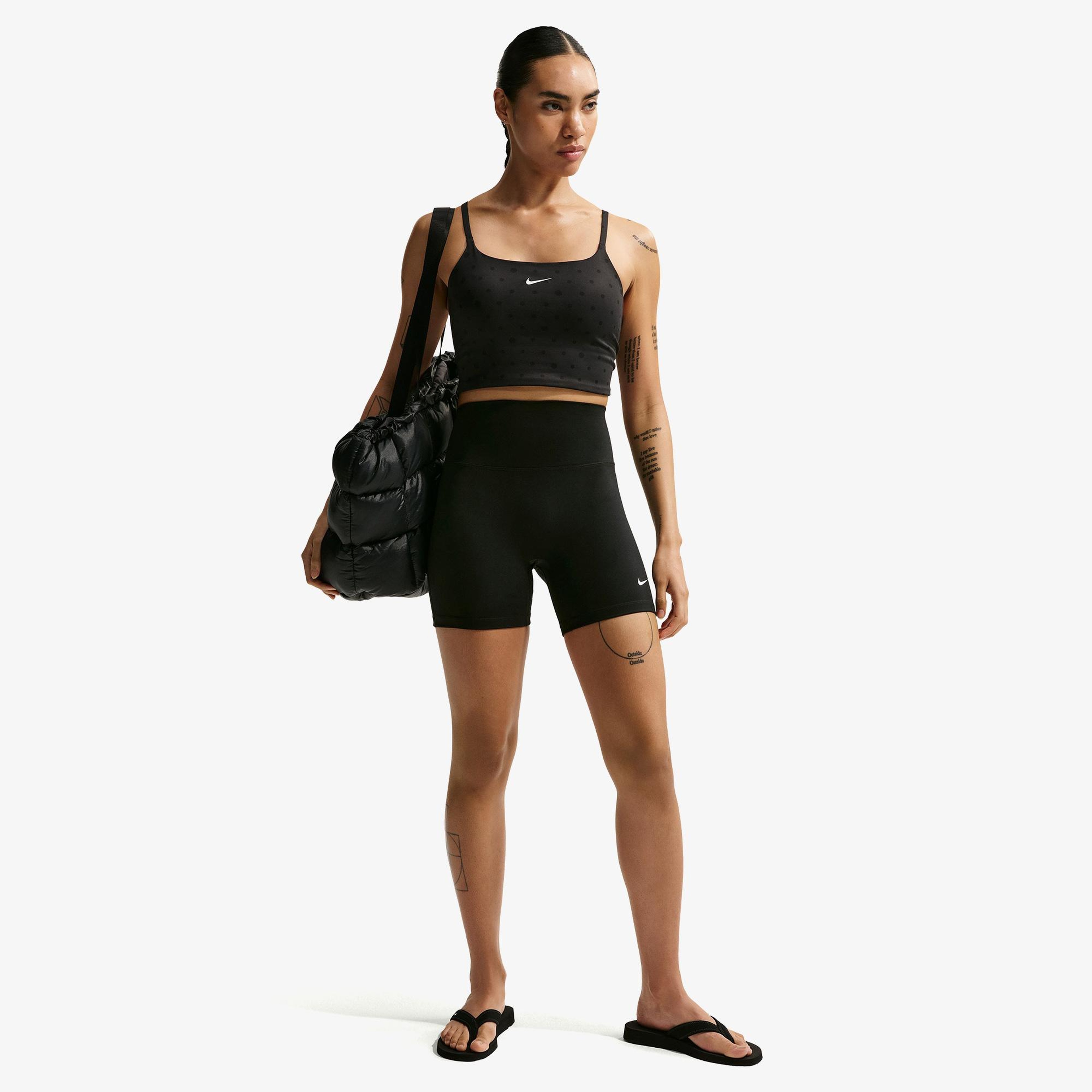 Nike Dri-Fit One Yüksel Belli 13 cm Kadın Siyah Kısa Tayt
