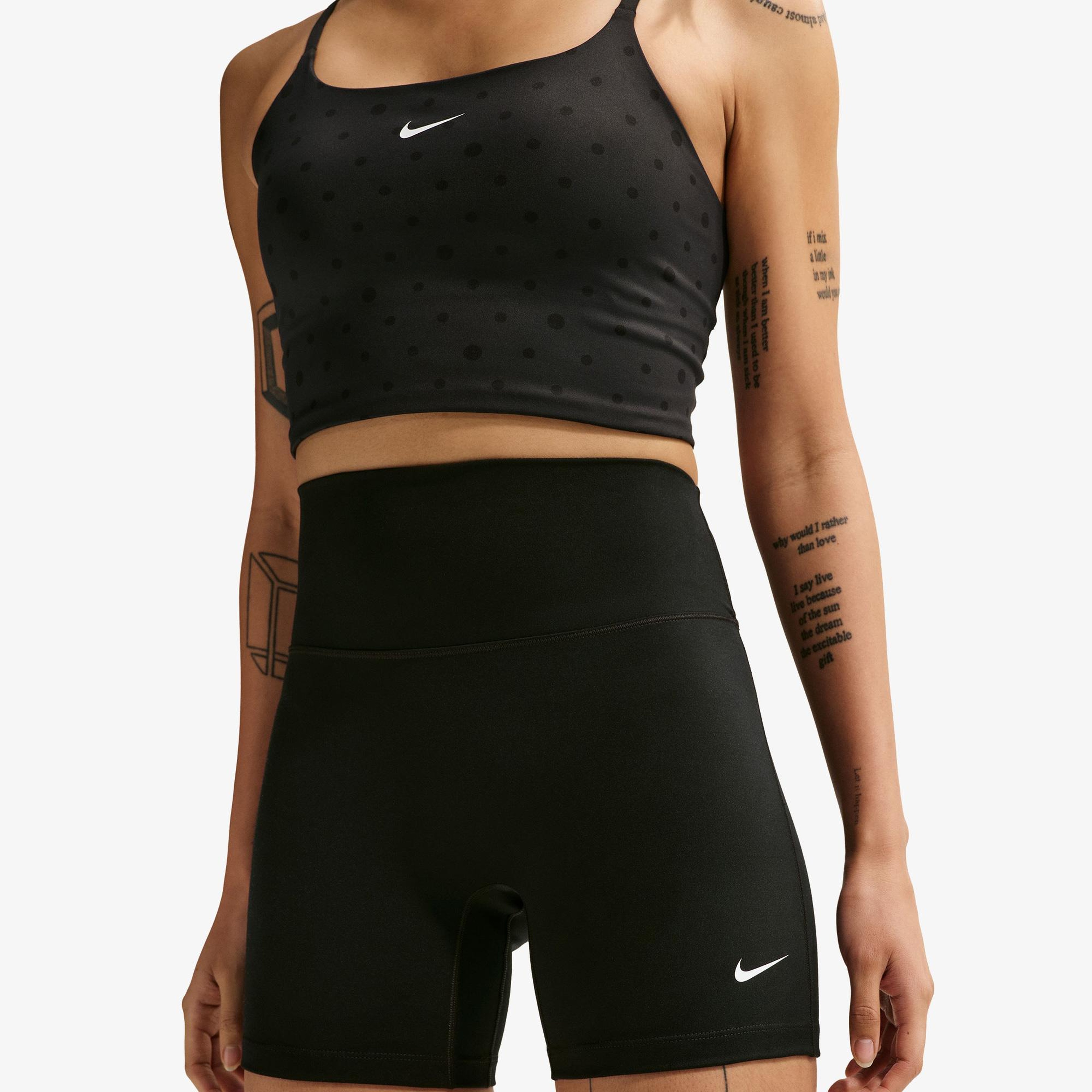 Nike Dri-Fit One Yüksel Belli 13 cm Kadın Siyah Kısa Tayt