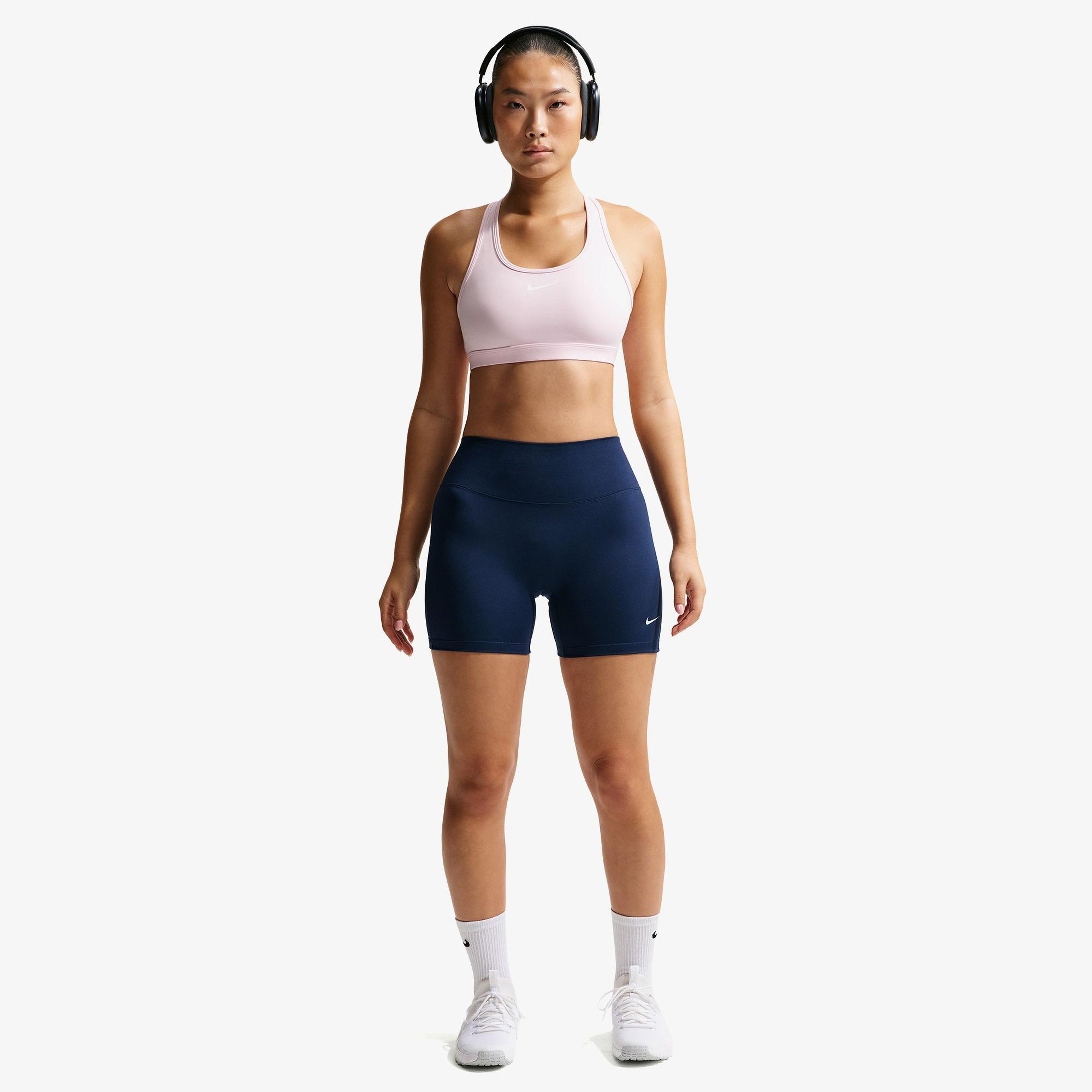 Nike Dri-Fit One Yüksel Belli 13 cm Kadın Lacivert Kısa Tayt