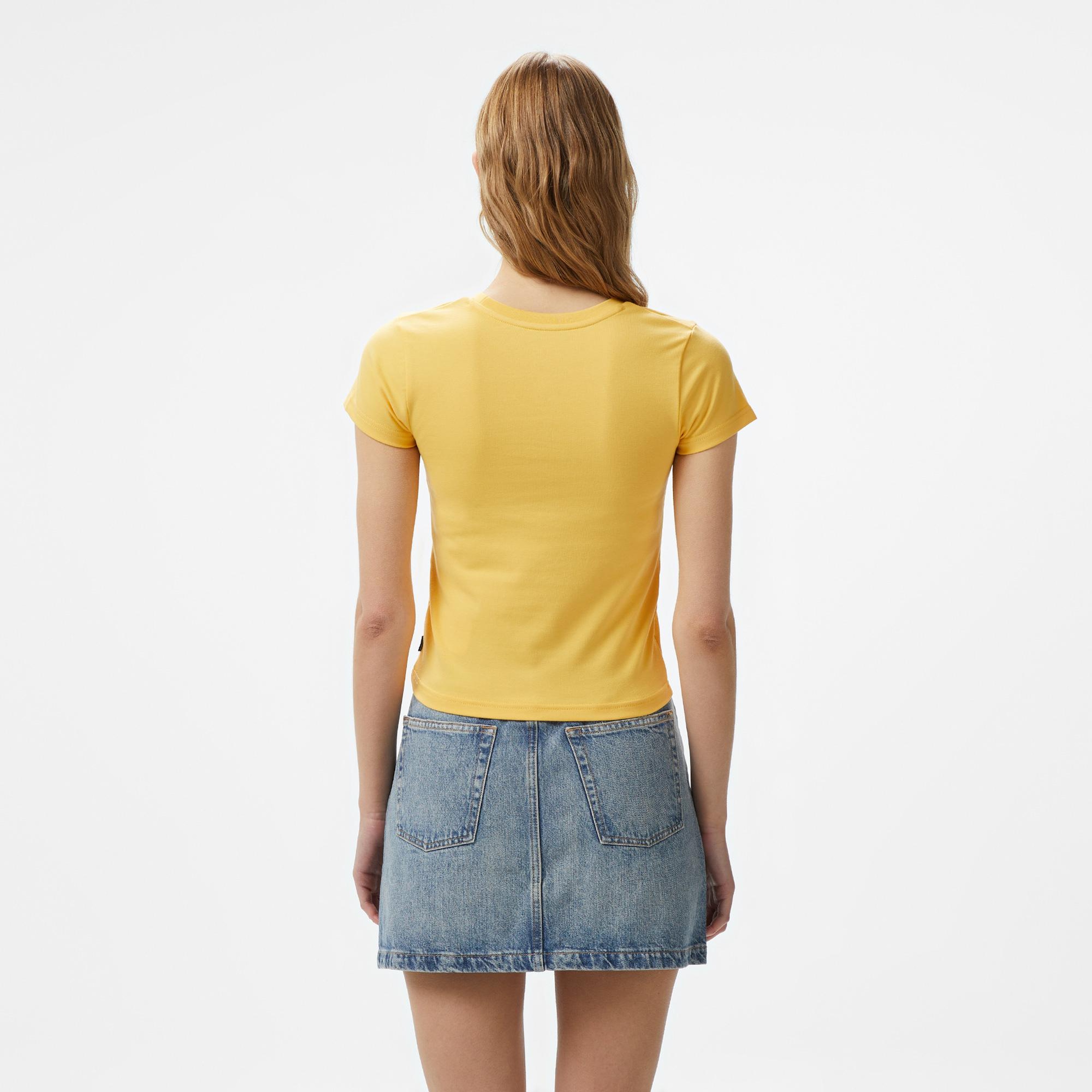 Converse Slim Fit Kadın Sarı T-Shirt