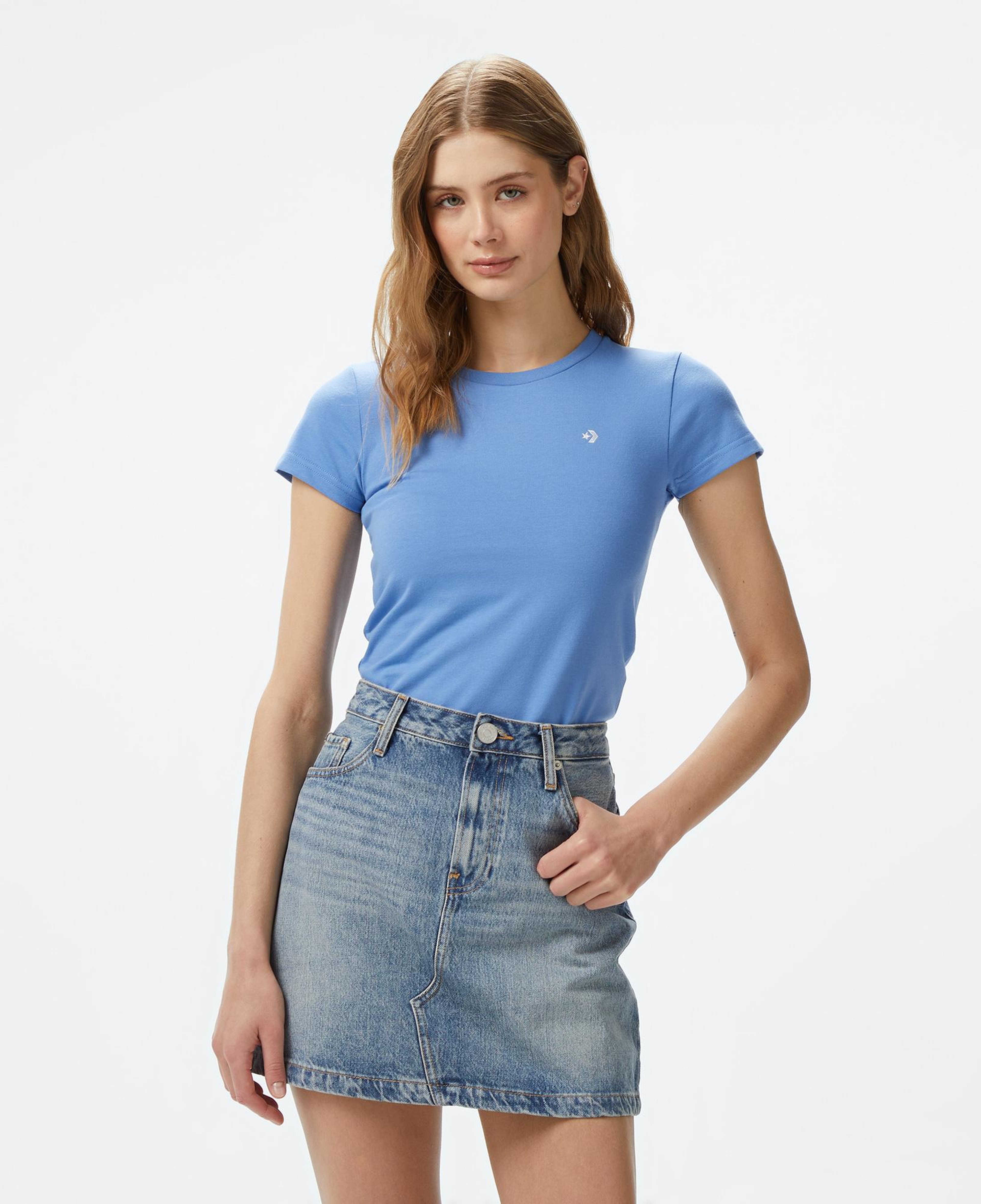 Converse Slim Fit Kadın Mavi T-Shirt