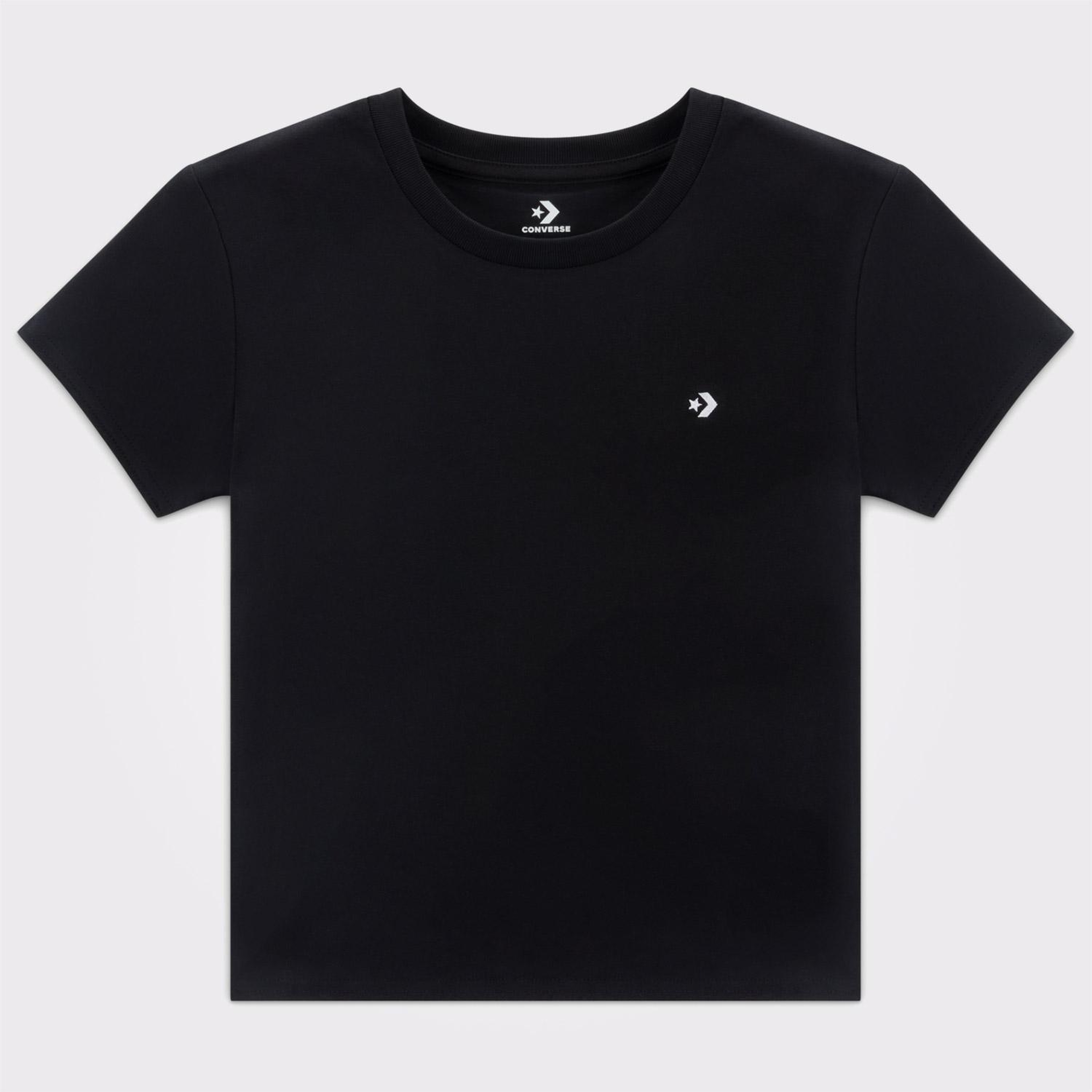 Converse Slim Fit Kadın Siyah T-Shirt