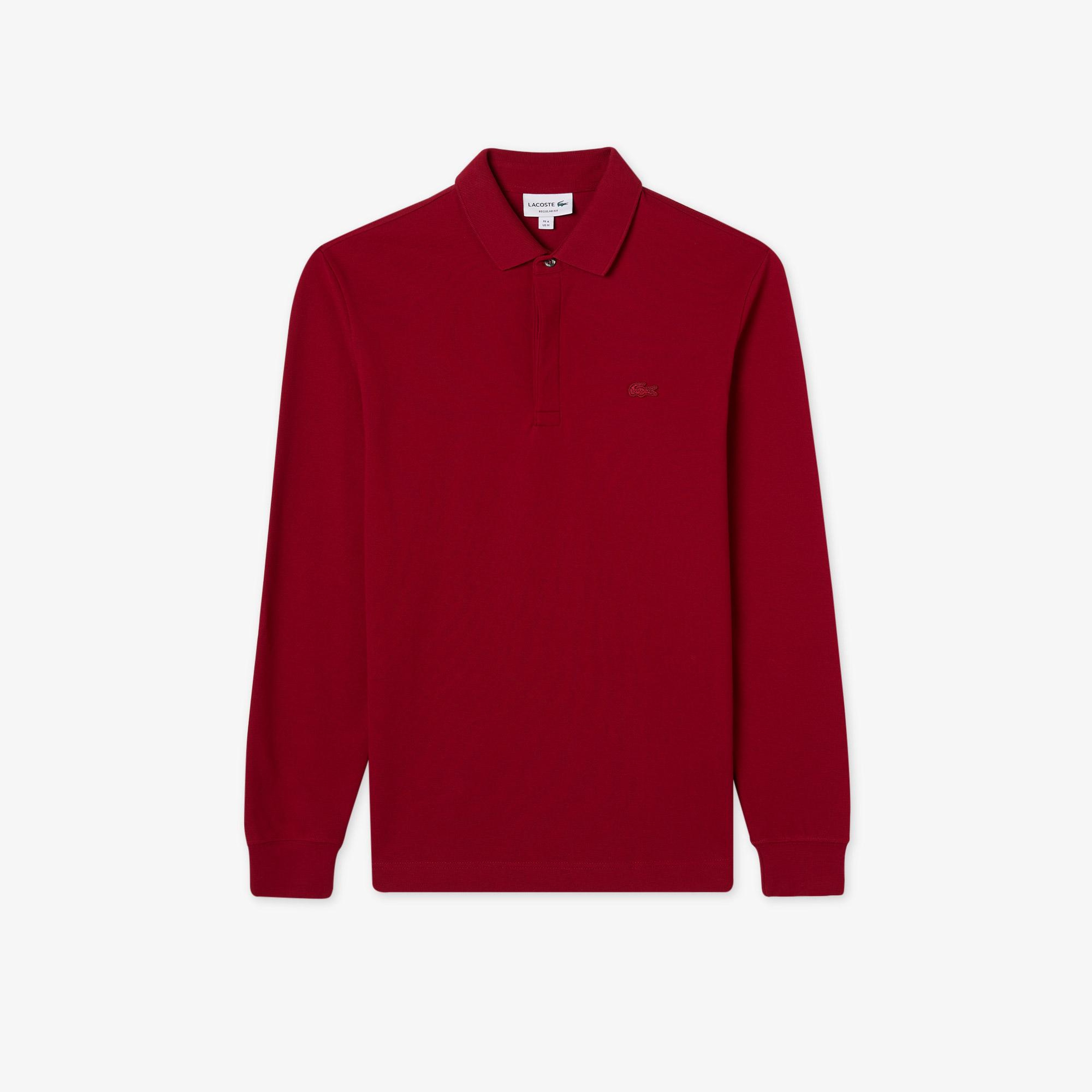 Lacoste Paris Erkek Regular Fit Uzun Kollu Bordo Polo