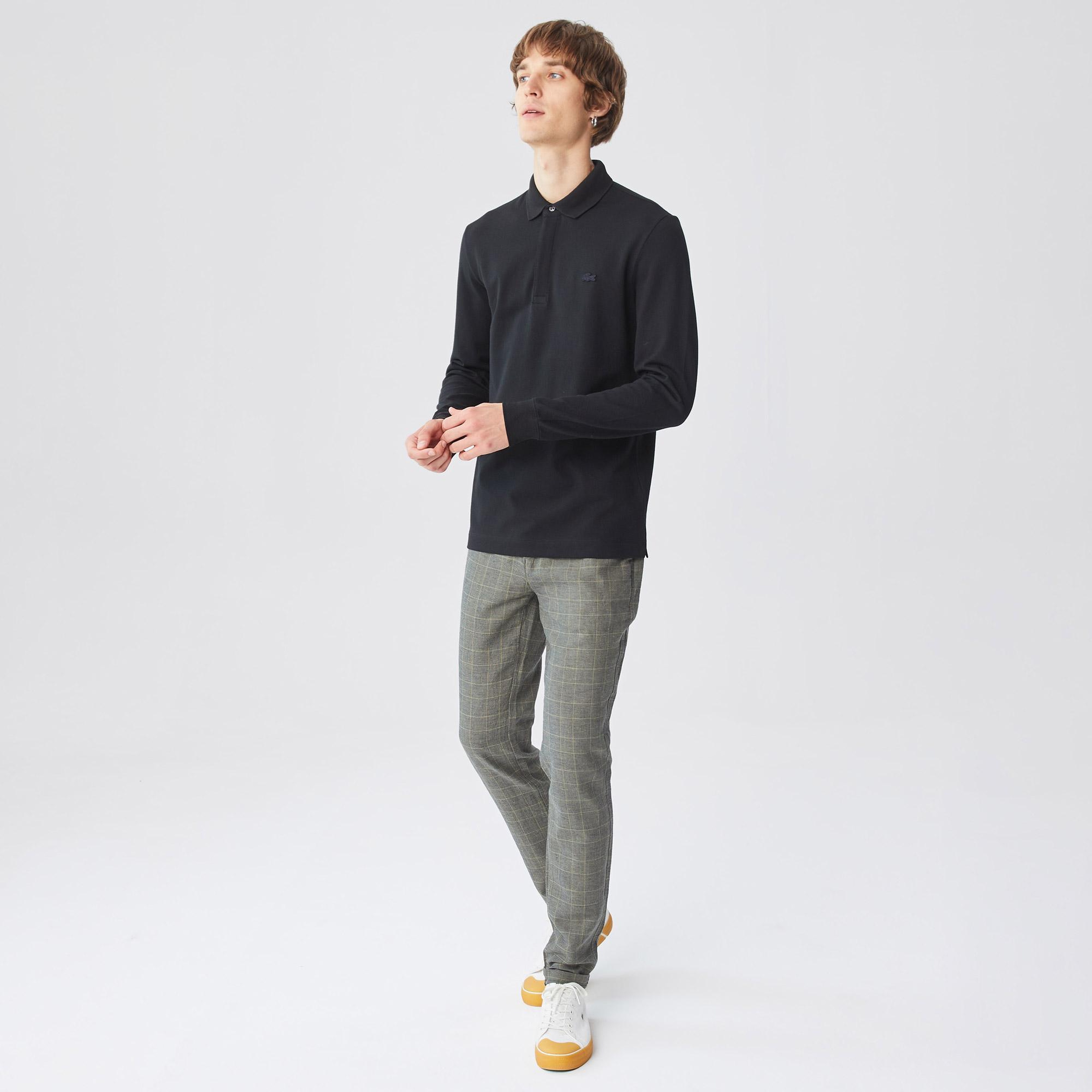 Lacoste Paris Erkek Regular Fit Uzun Kollu Siyah Polo