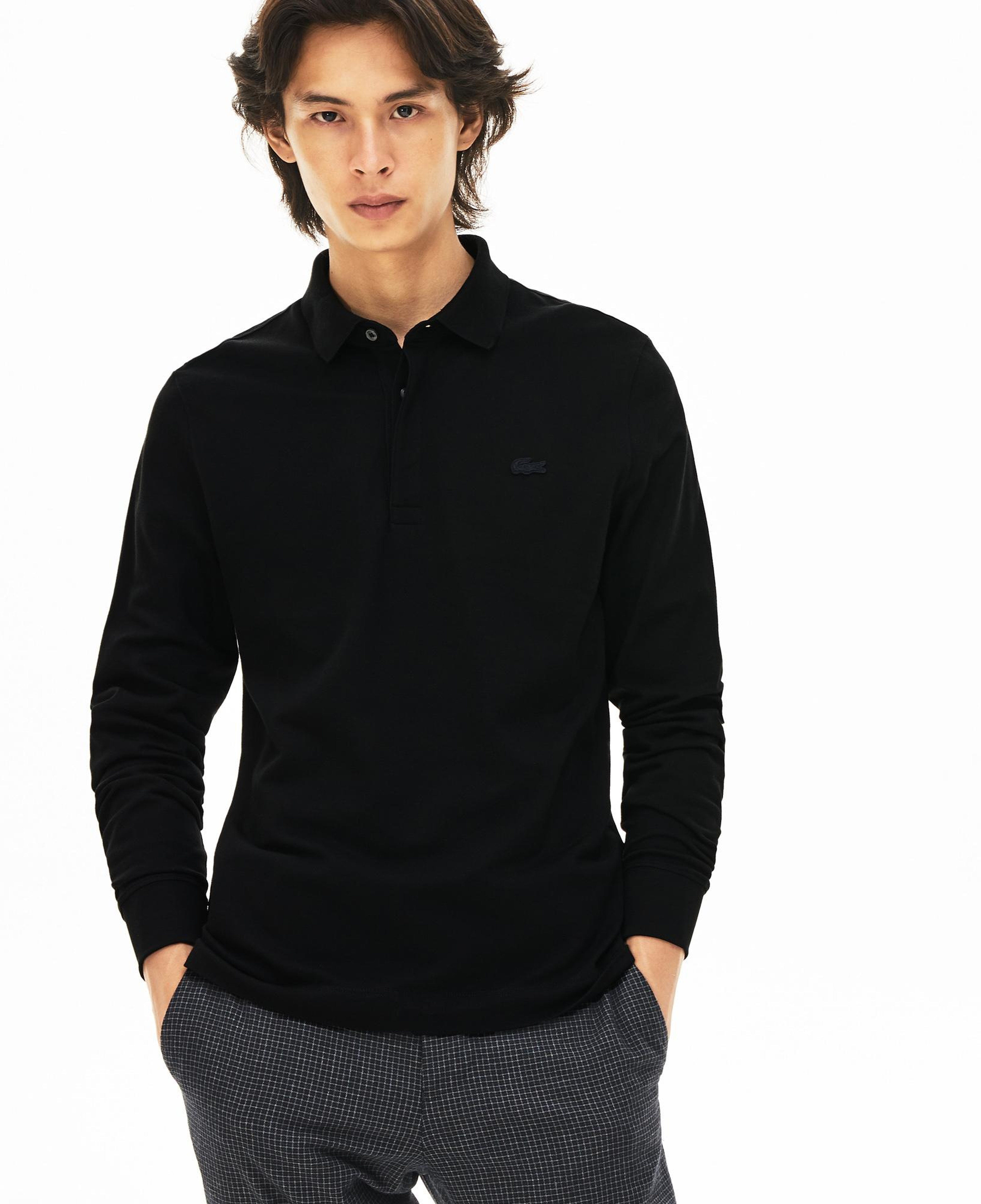Lacoste Paris Erkek Regular Fit Uzun Kollu Siyah Polo