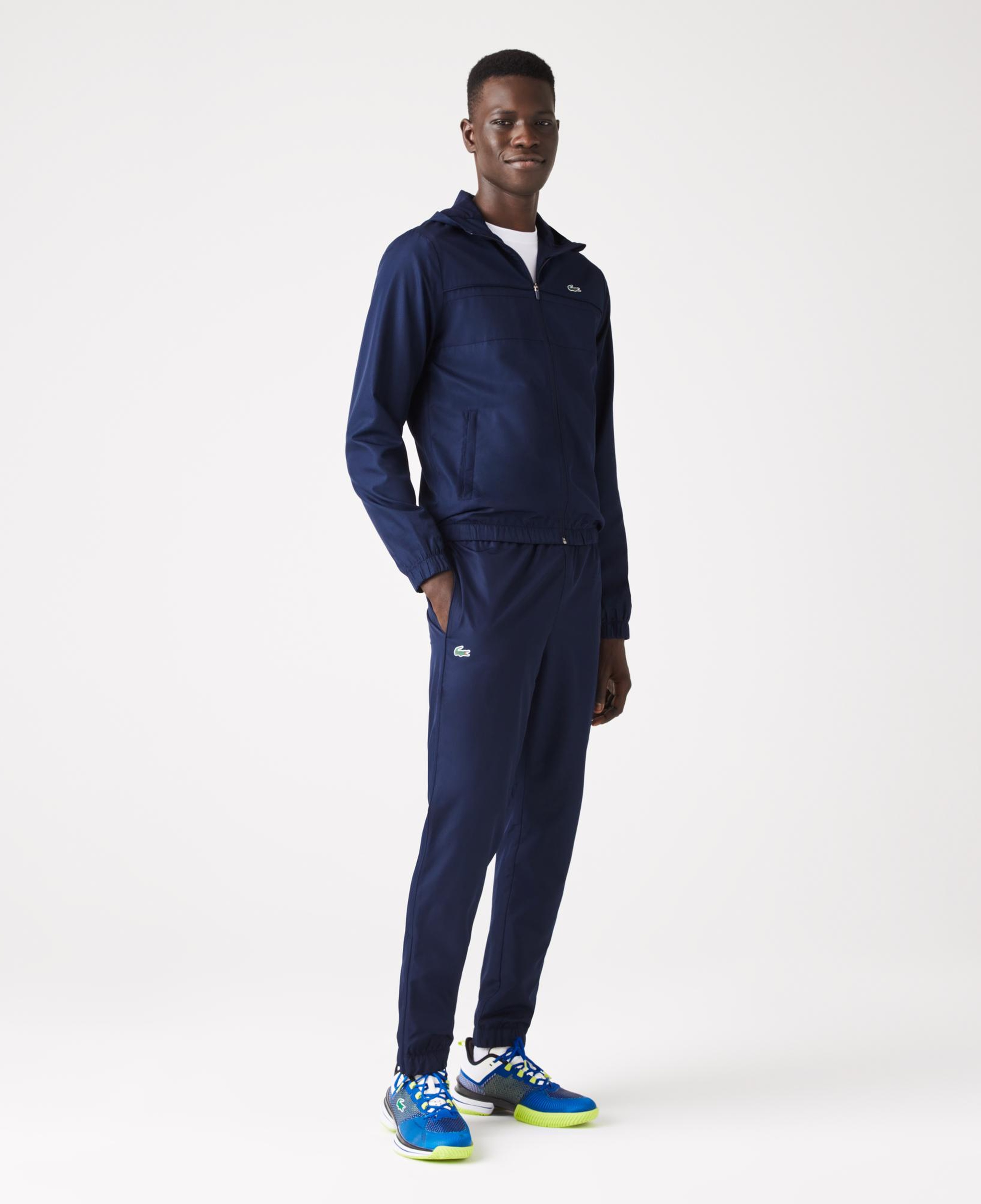 Lacoste Erkek Regular Fit Kapüşonlu Baskılı Lacivert Eşofman Takımı