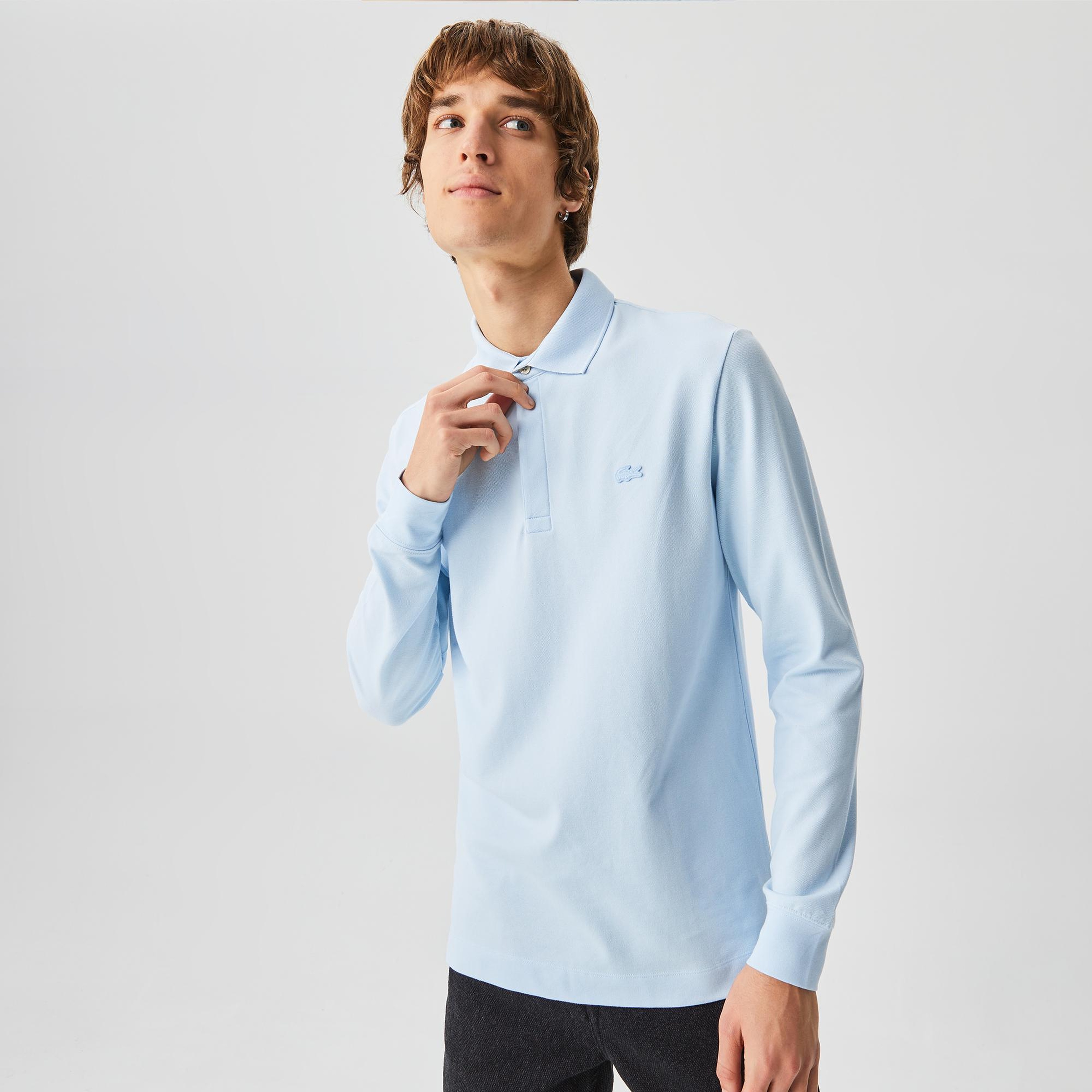Lacoste Paris Erkek Regular Fit Uzun Kollu Mavi Polo