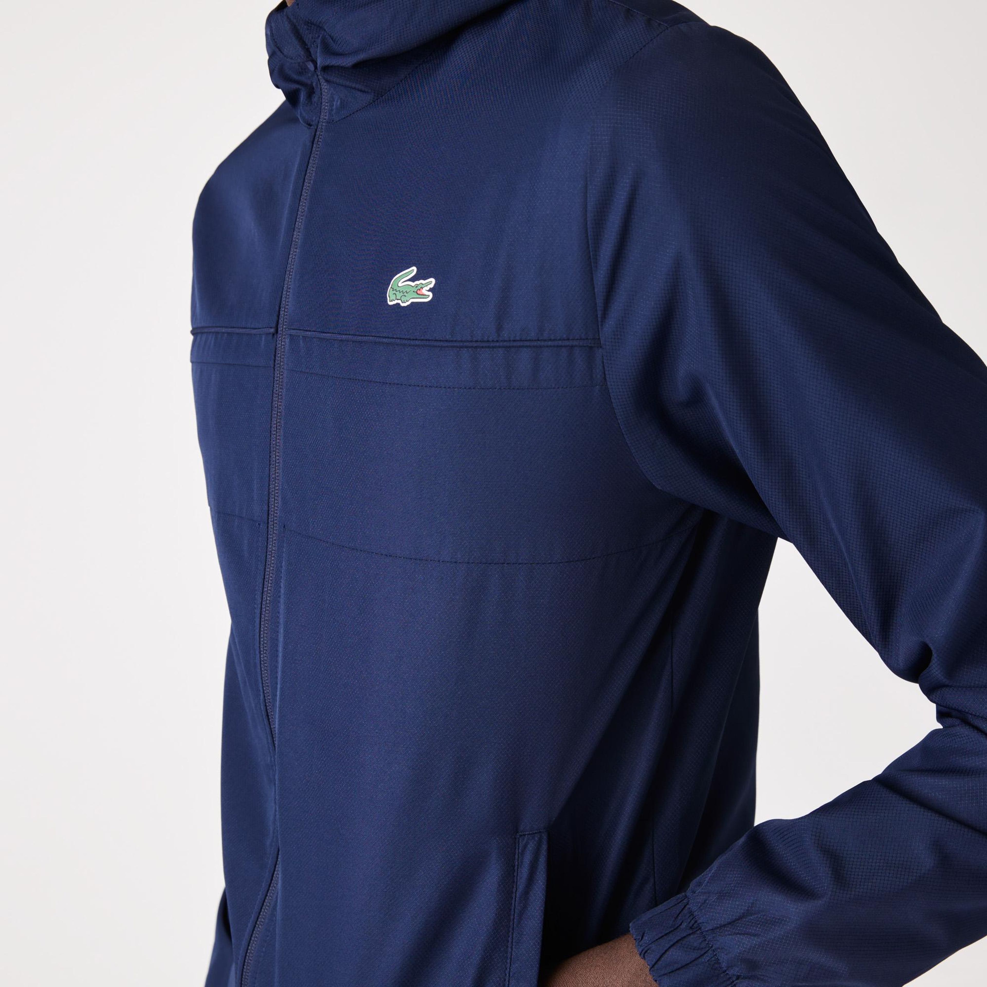 Lacoste Erkek Regular Fit Kapüşonlu Baskılı Lacivert Eşofman Takımı
