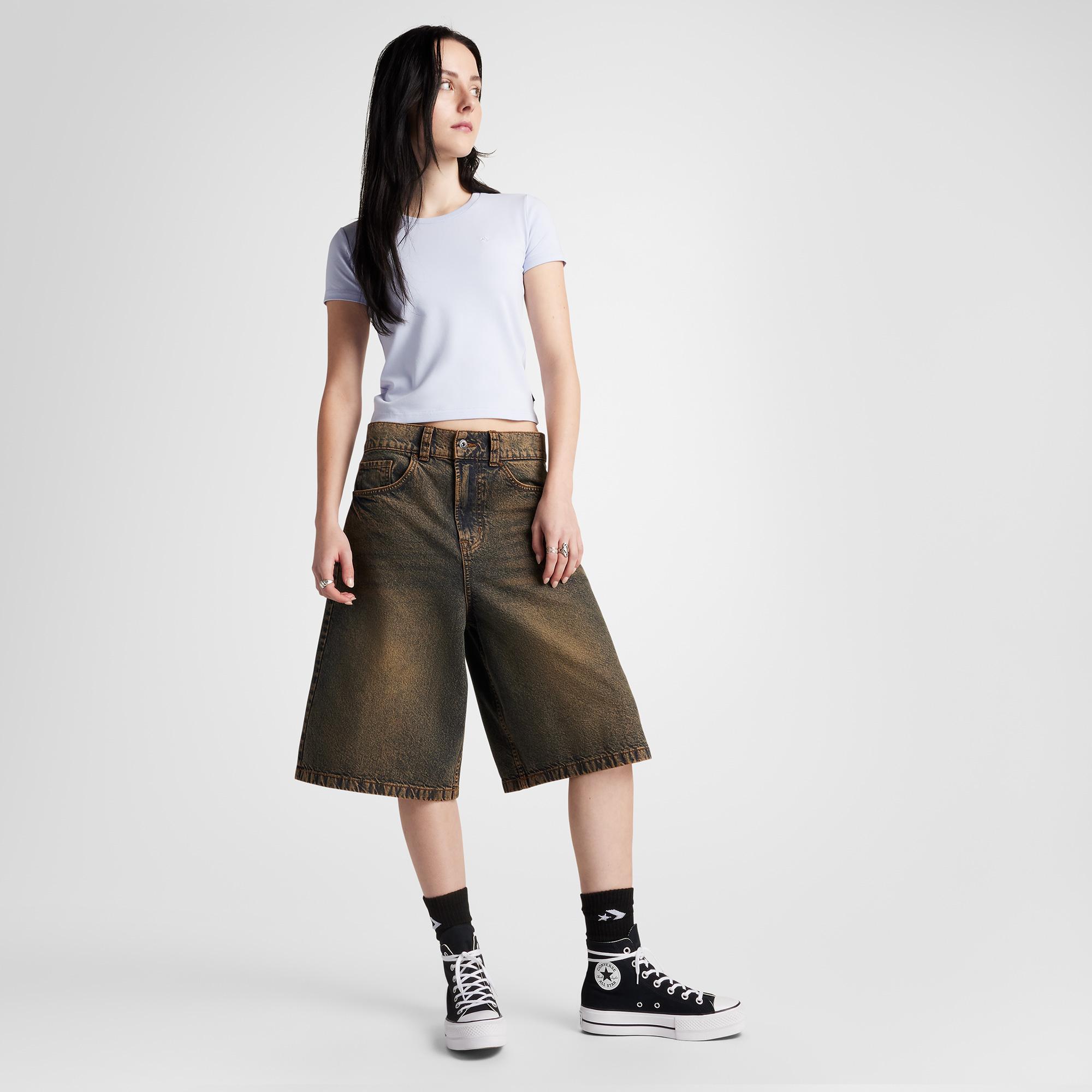 Converse Slim Fit Kadın Lila T-Shirt