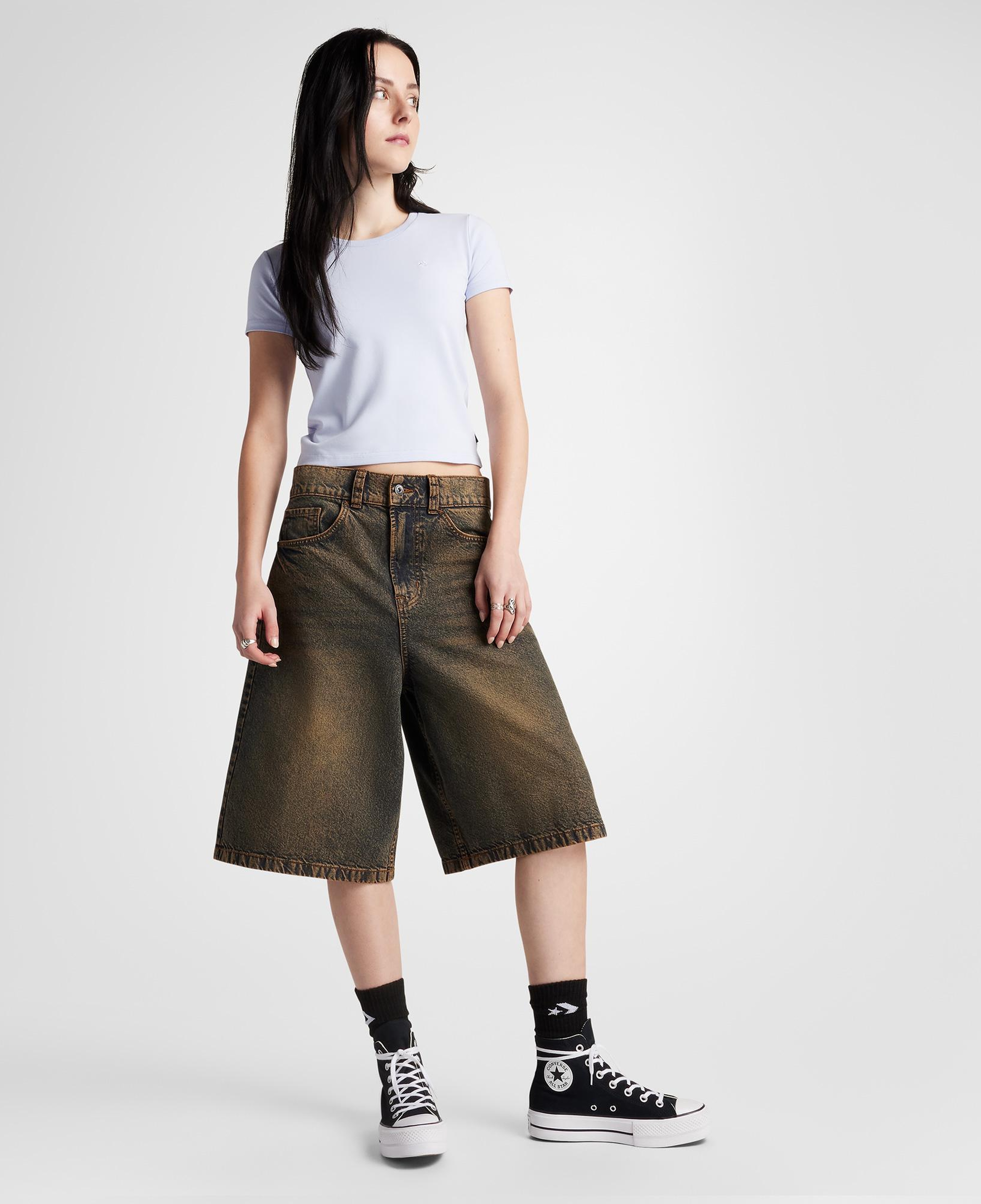 Converse Slim Fit Kadın Lila T-Shirt