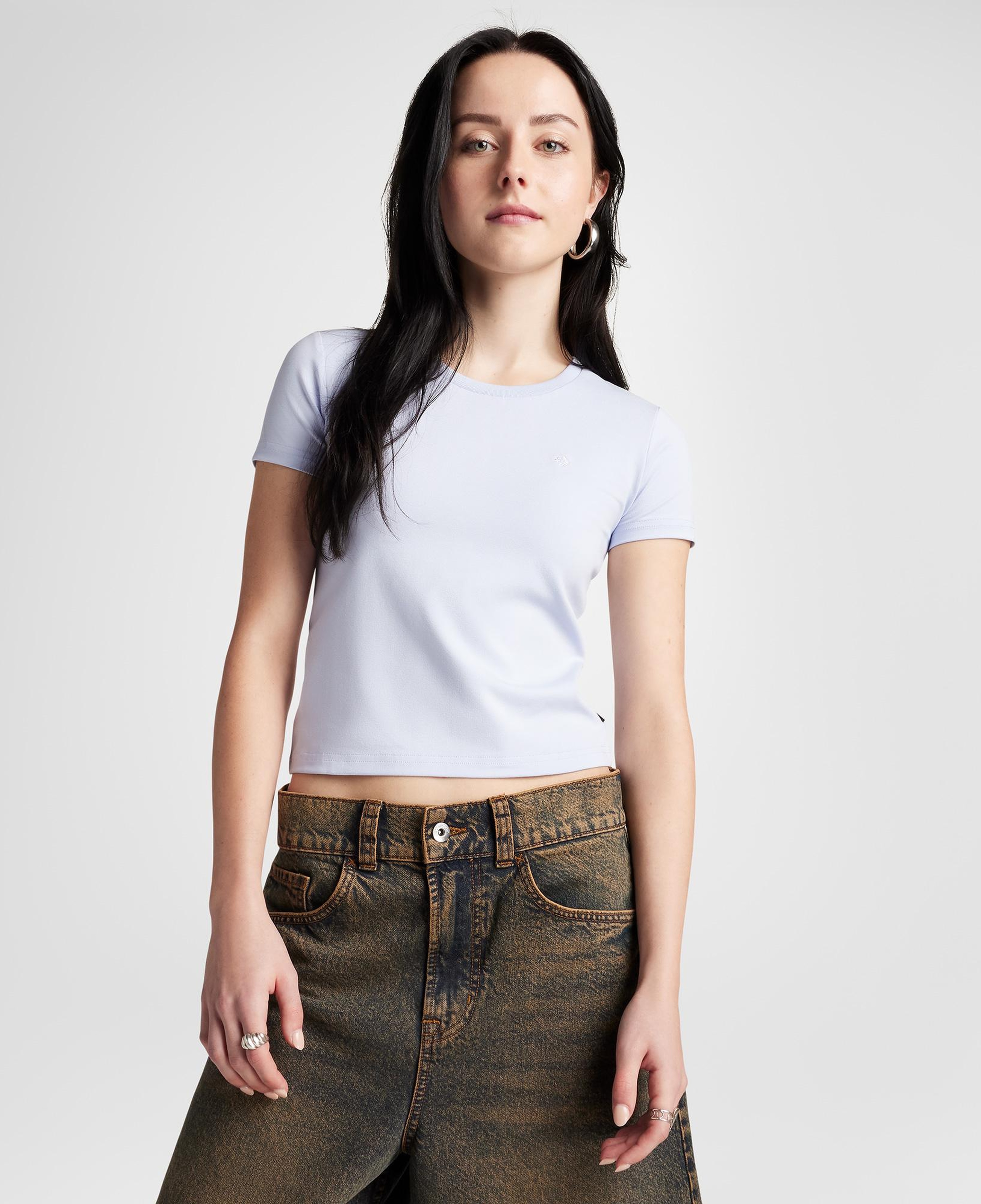 Converse Slim Fit Kadın Lila T-Shirt