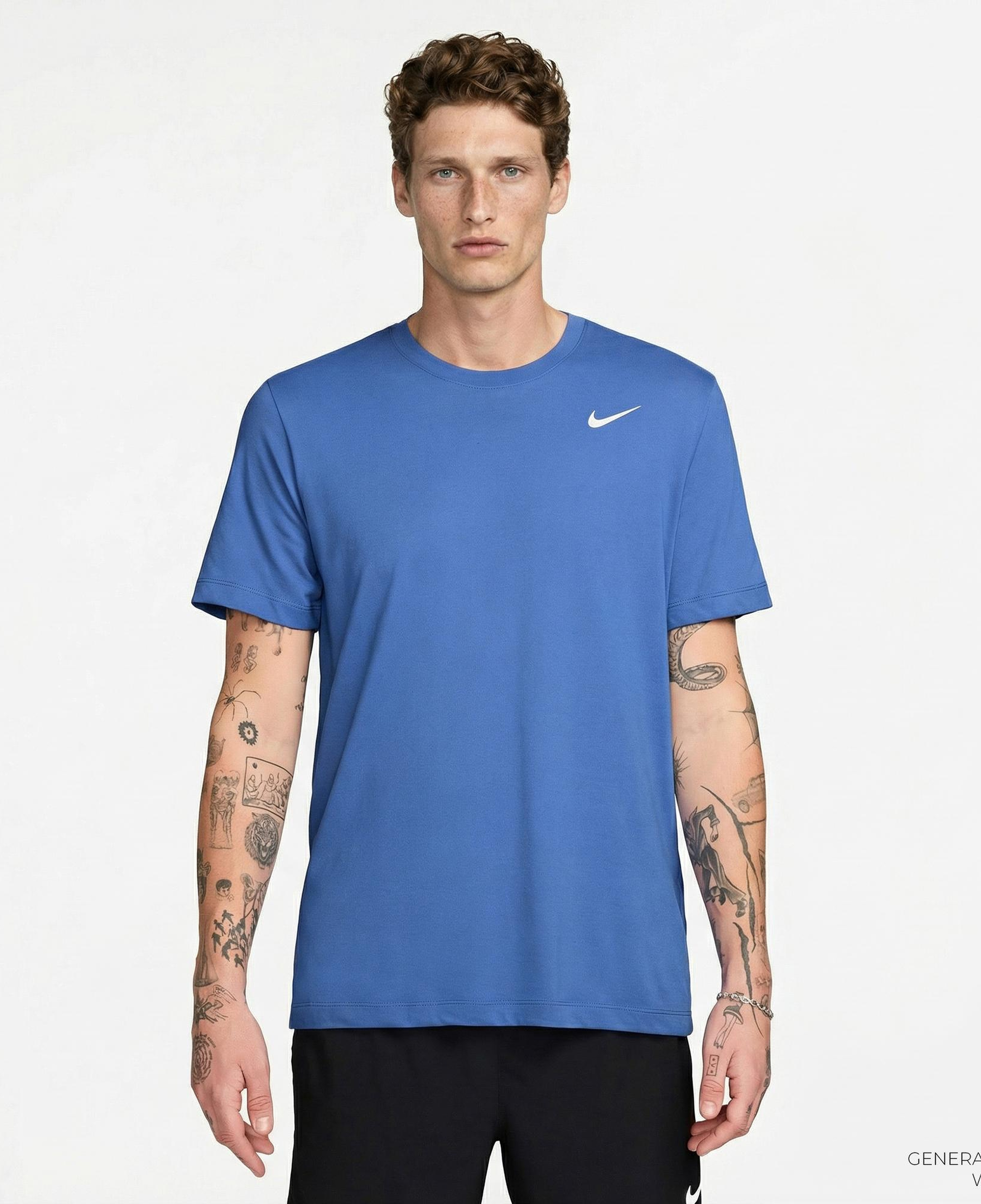 Nike Dri-Fit Crew Solid Erkek Mavi T-Shirt