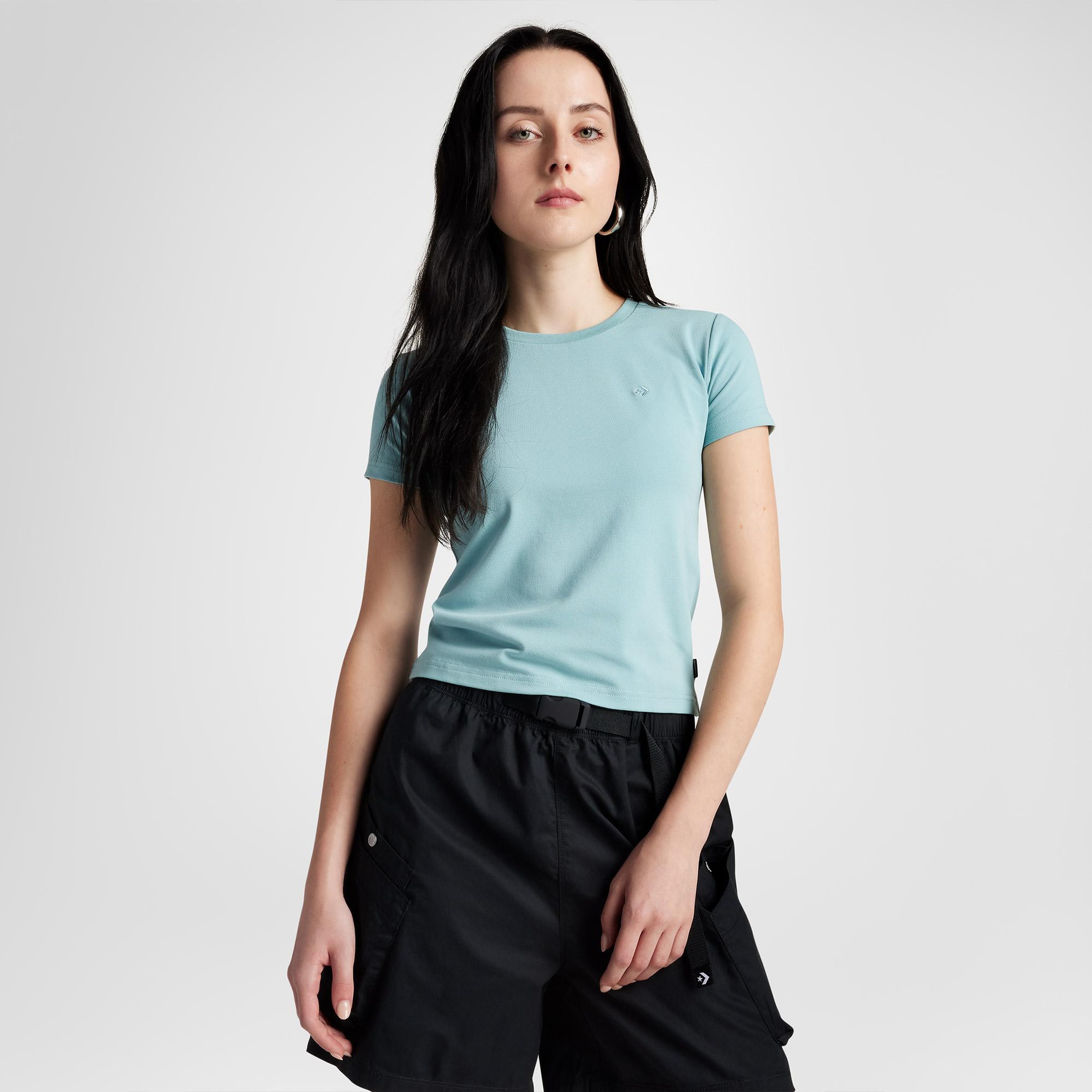 Converse Slim Fit Kadın Açık Mavi T-Shirt