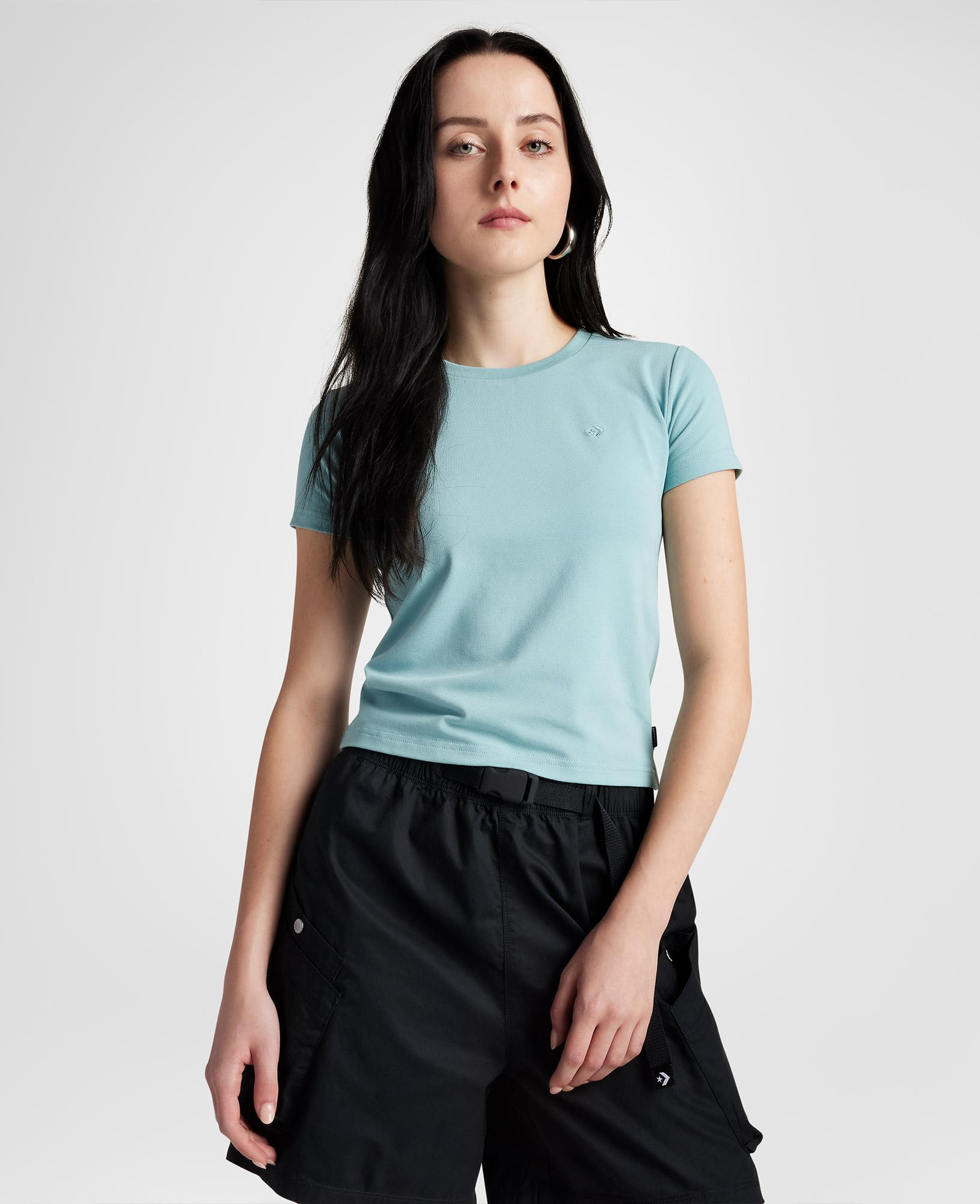 Converse Slim Fit Kadın Açık Mavi T-Shirt