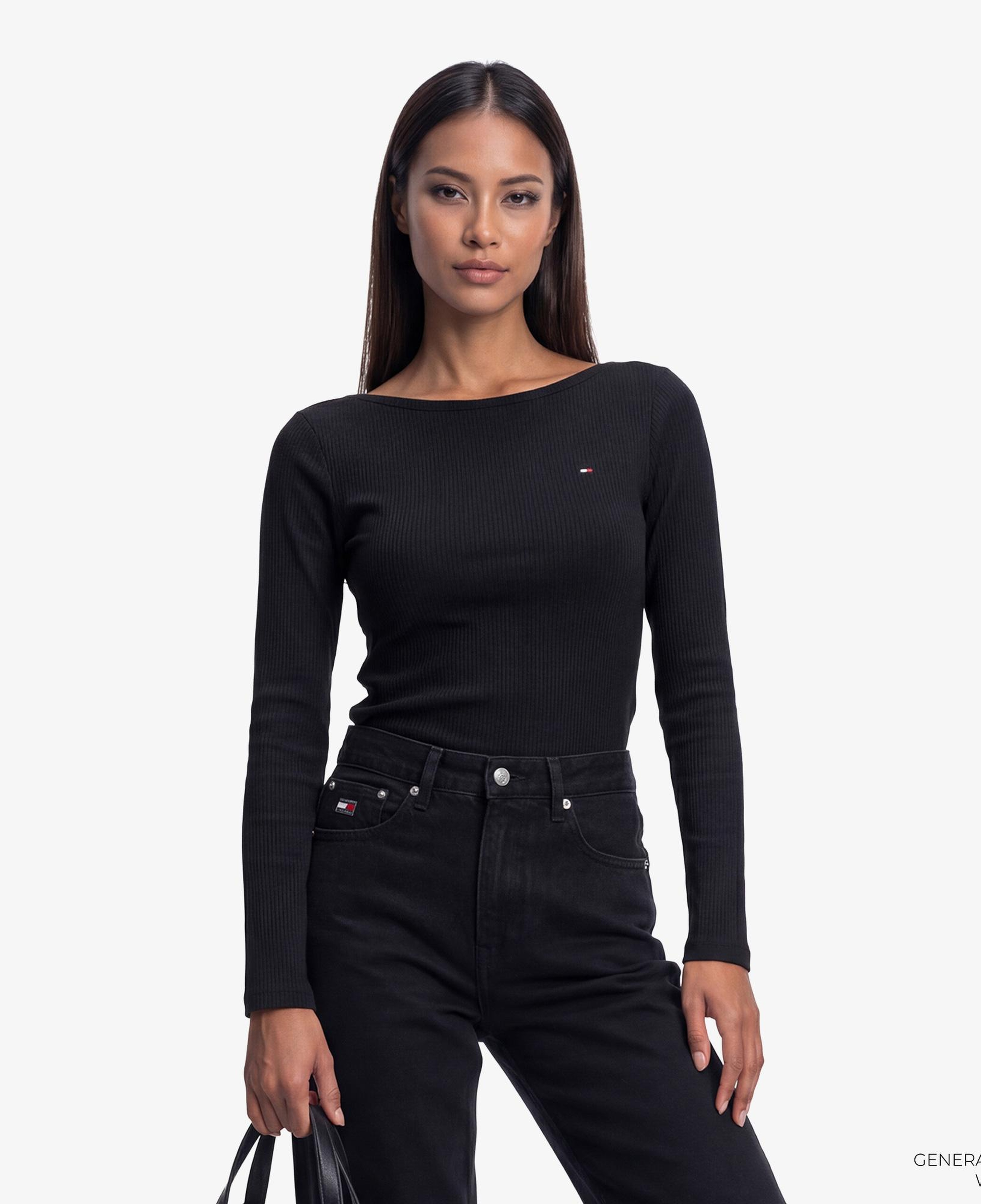 Tommy Hilfiger Kadın Siyah Uzun Kollu T-Shirt