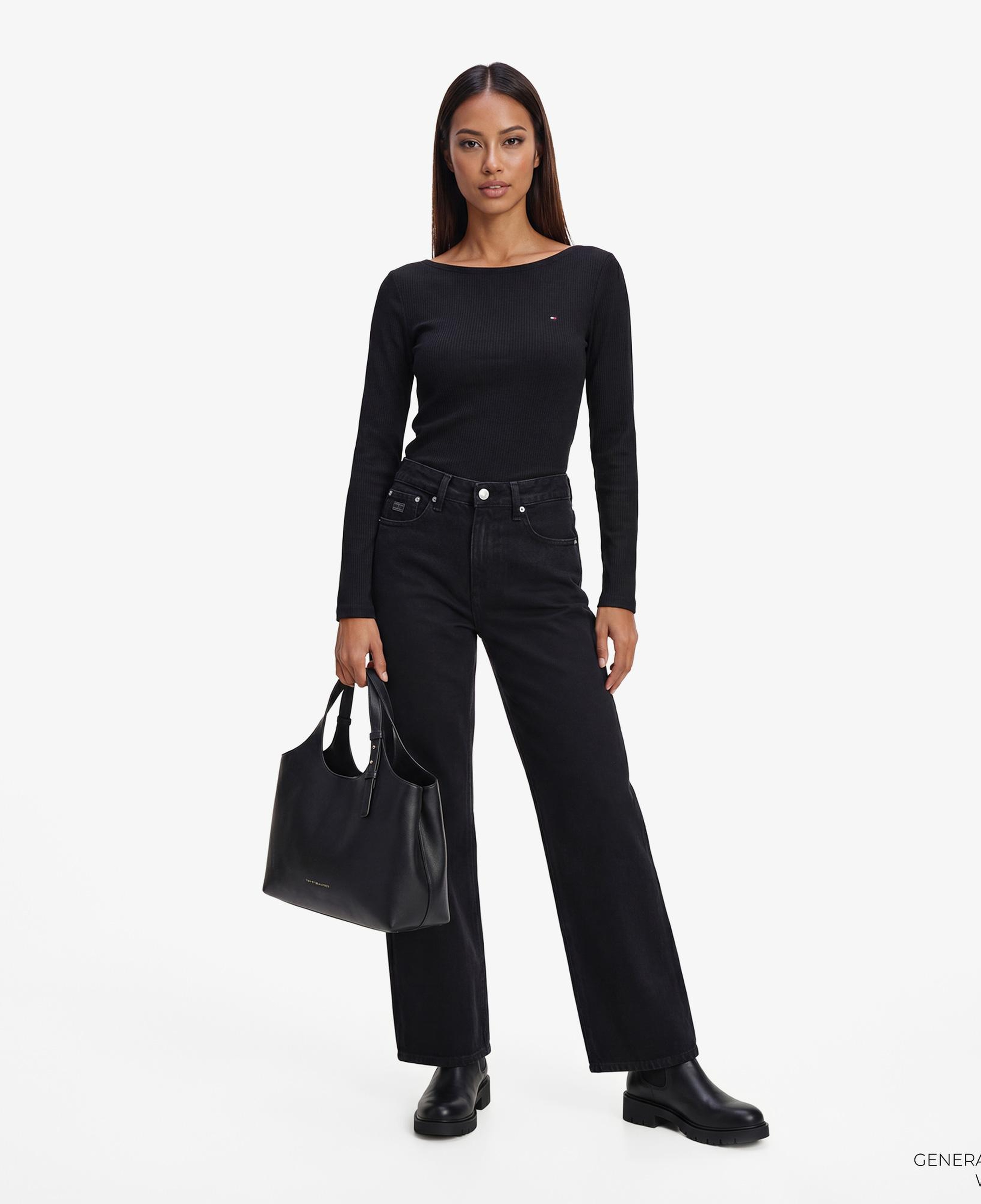 Tommy Hilfiger Kadın Siyah Uzun Kollu T-Shirt