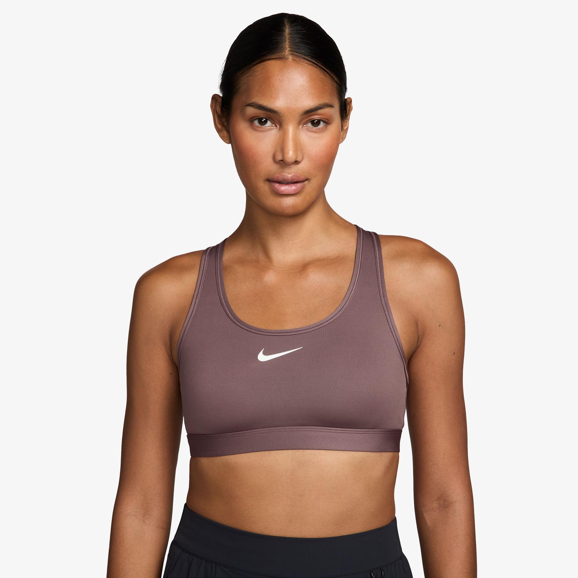 Nike Swoosh Medium Support Kadın Bordo Bra