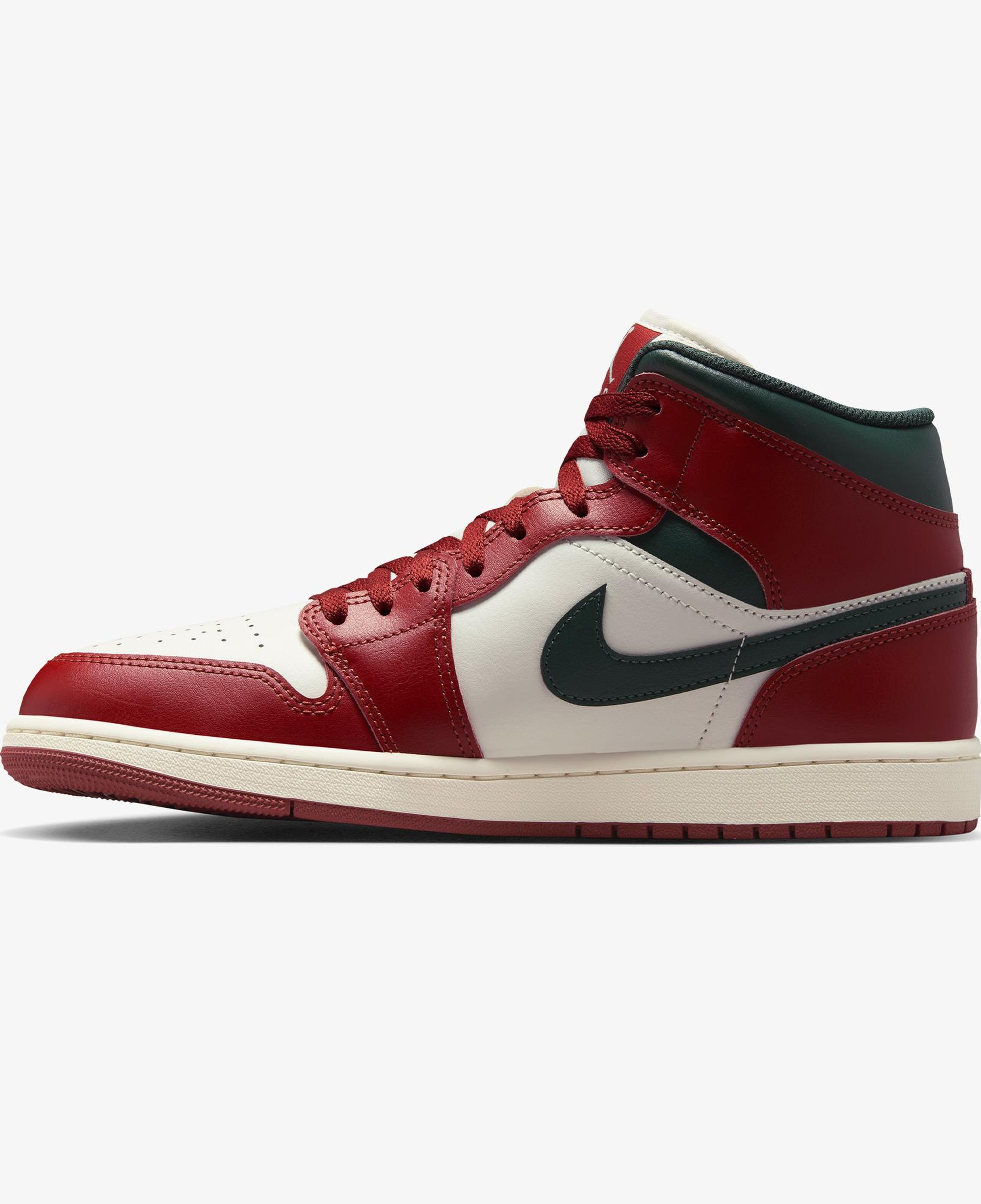 Jordan Air 1 Mid Erkek Kırmızı Spor Ayakkabı