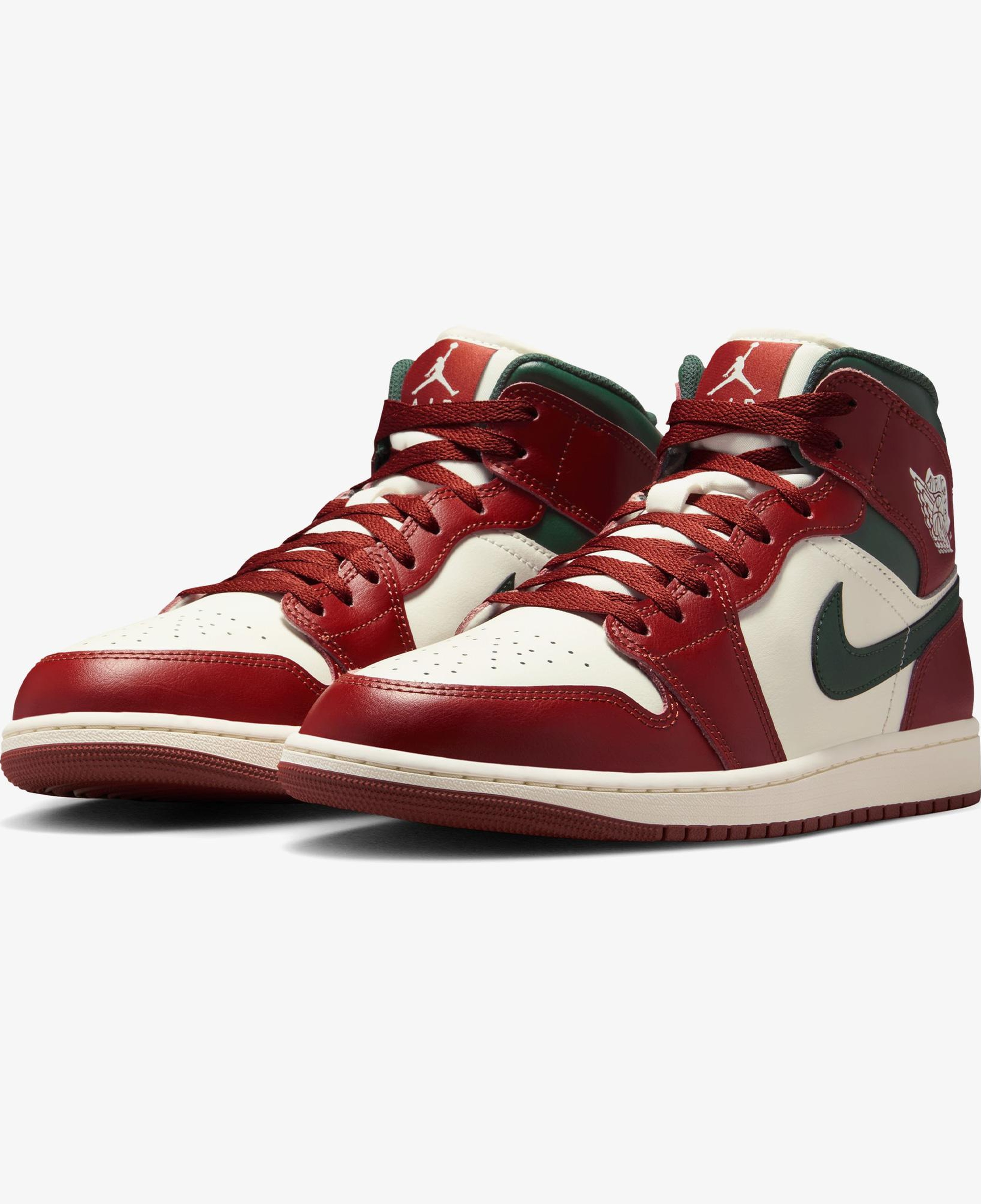 Jordan Air 1 Mid Erkek Kırmızı Spor Ayakkabı