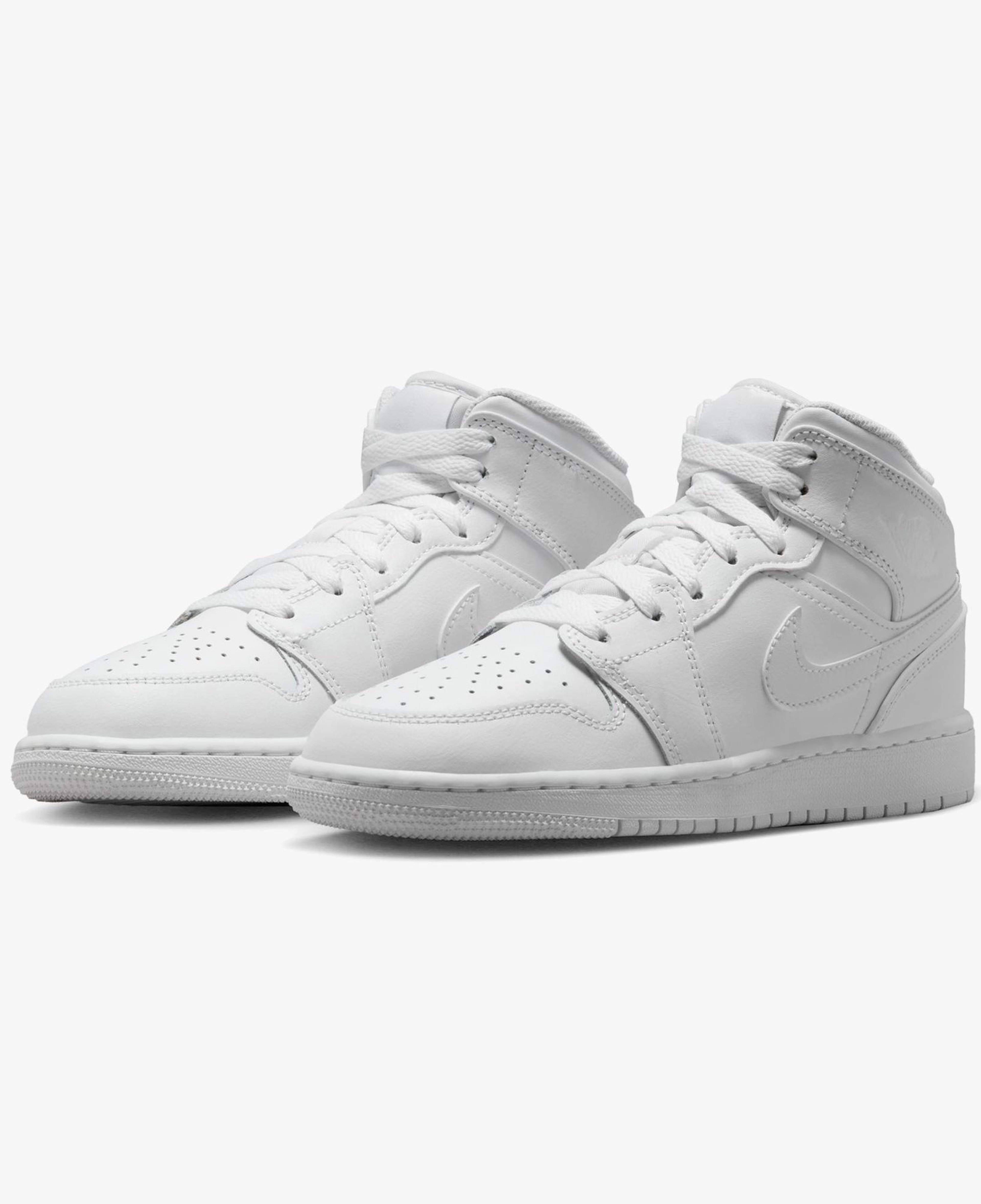 Jordan Air 1 Mid Genç Çocuk Beyaz Spor Ayakkabı