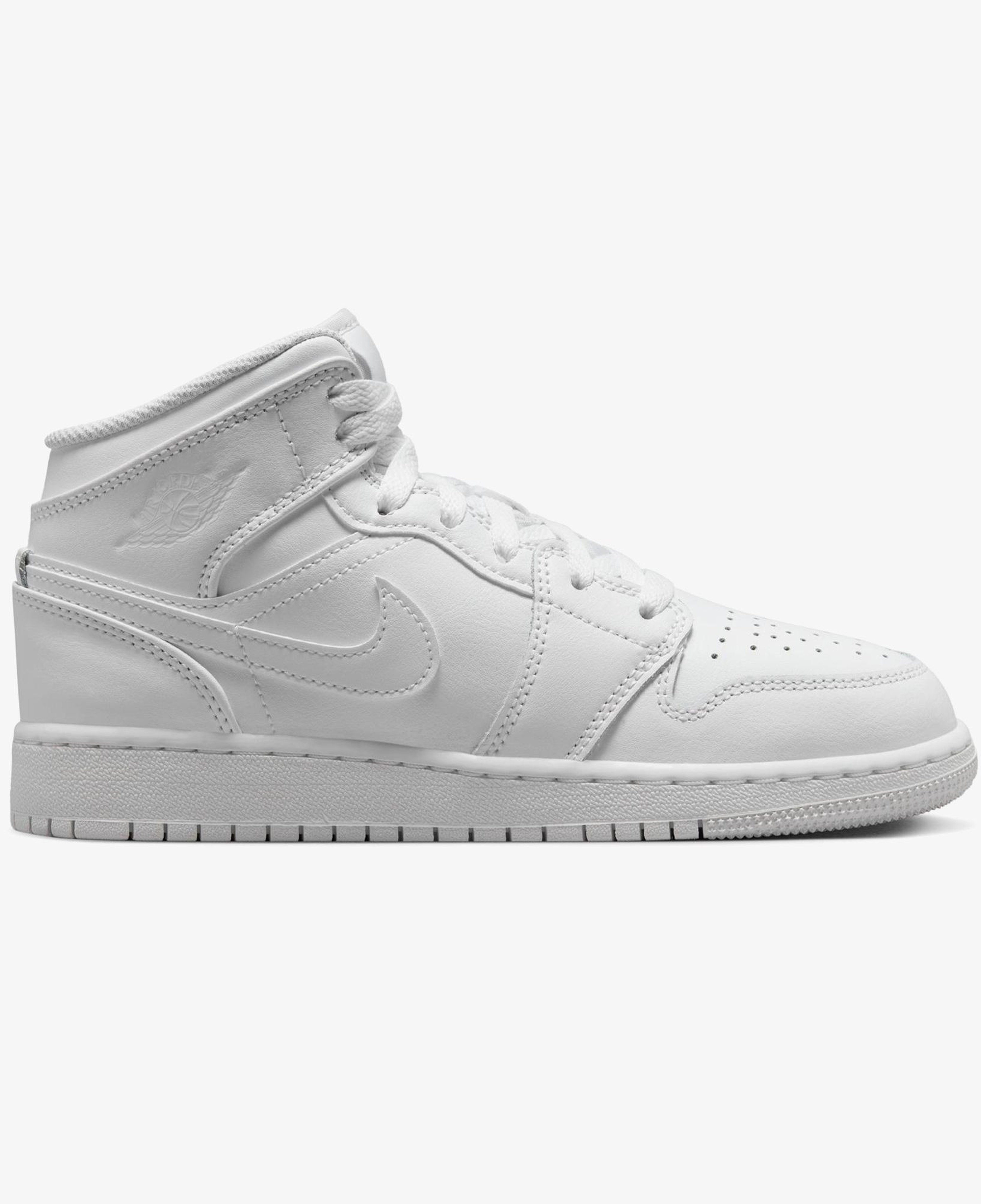 Jordan Air 1 Mid Genç Çocuk Beyaz Spor Ayakkabı