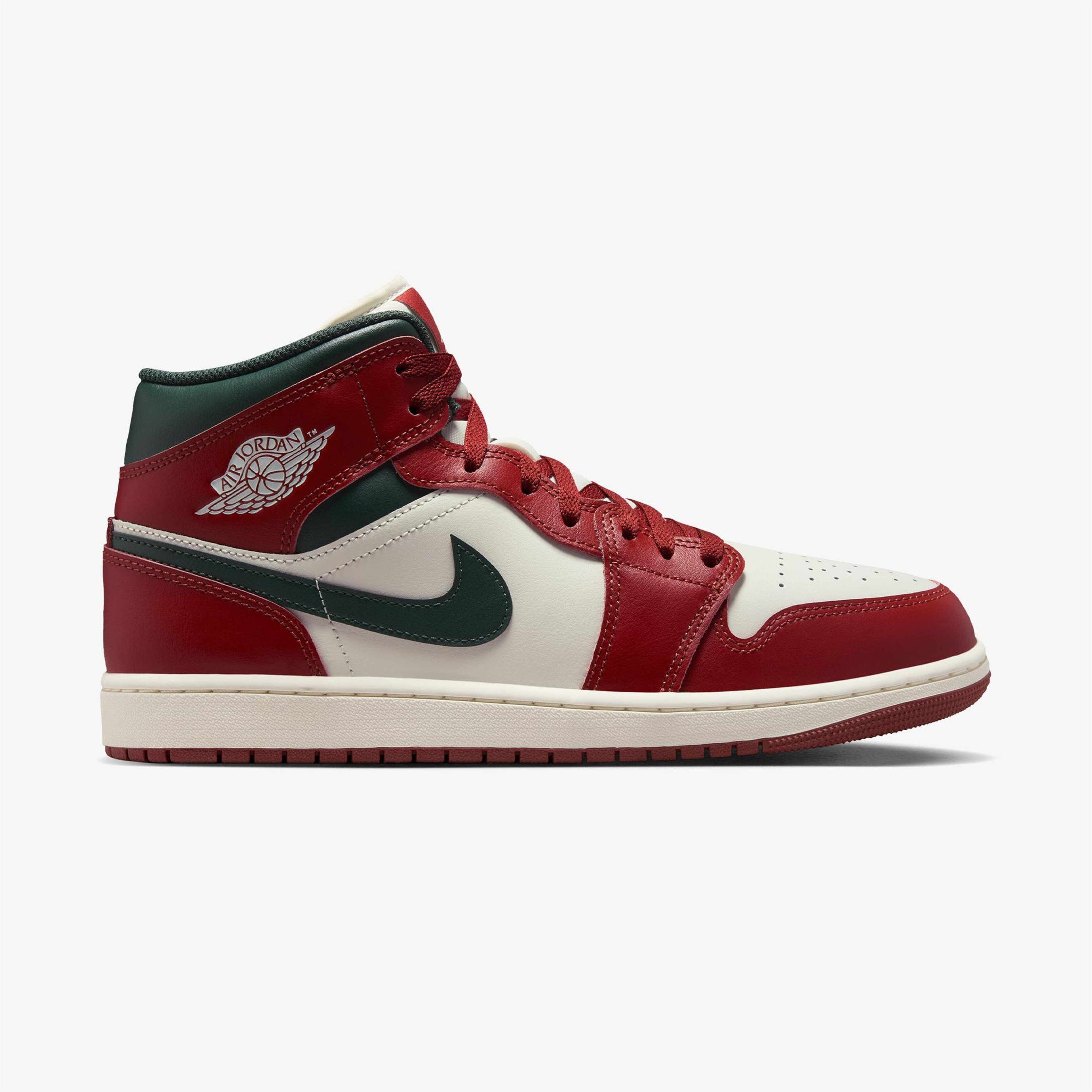 Jordan Air 1 Mid Erkek Kırmızı Spor Ayakkabı
