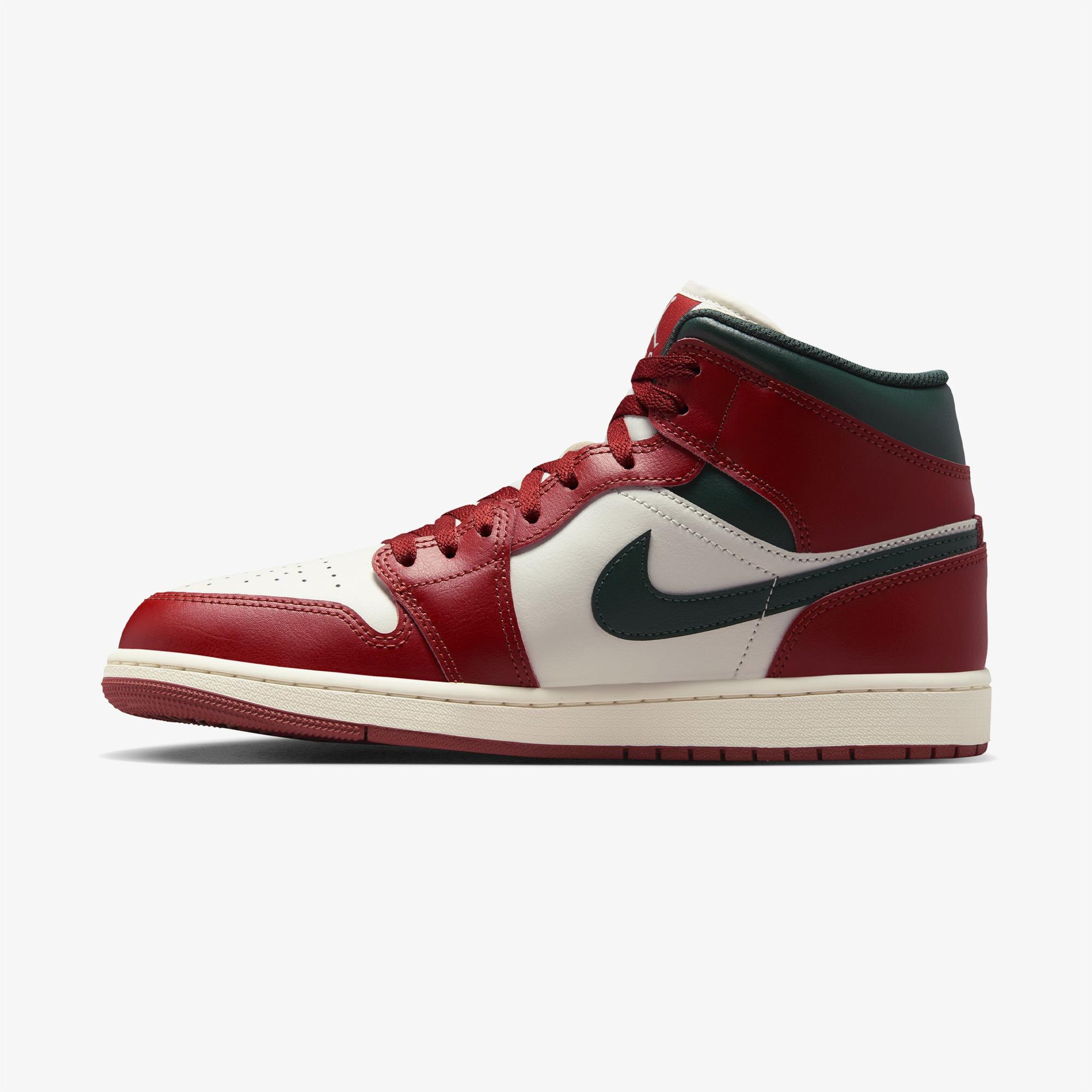 Jordan Air 1 Mid Erkek Kırmızı Spor Ayakkabı