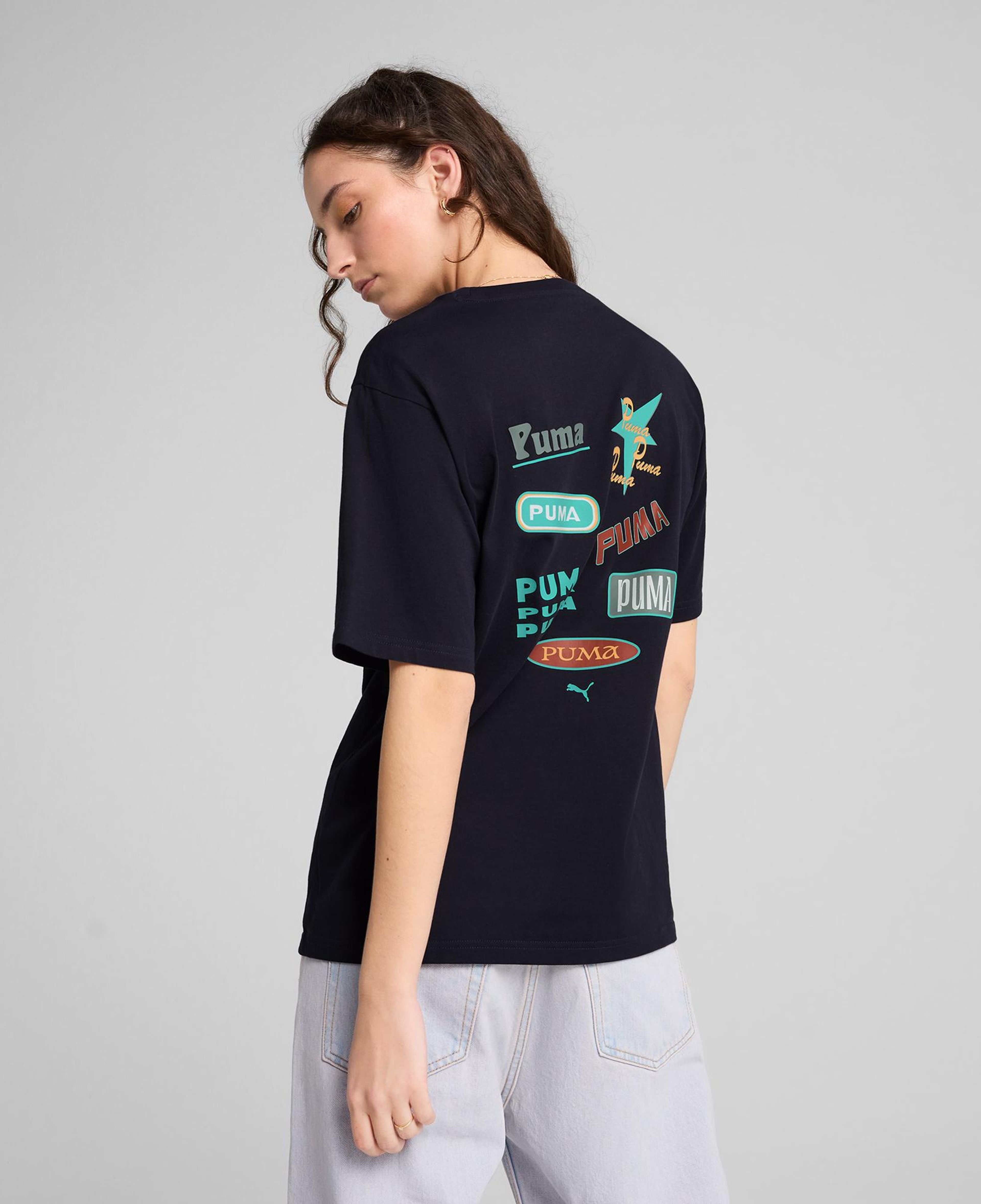 Puma Wardrobe Ess Graphic Kadın Lacivert T-Shirt