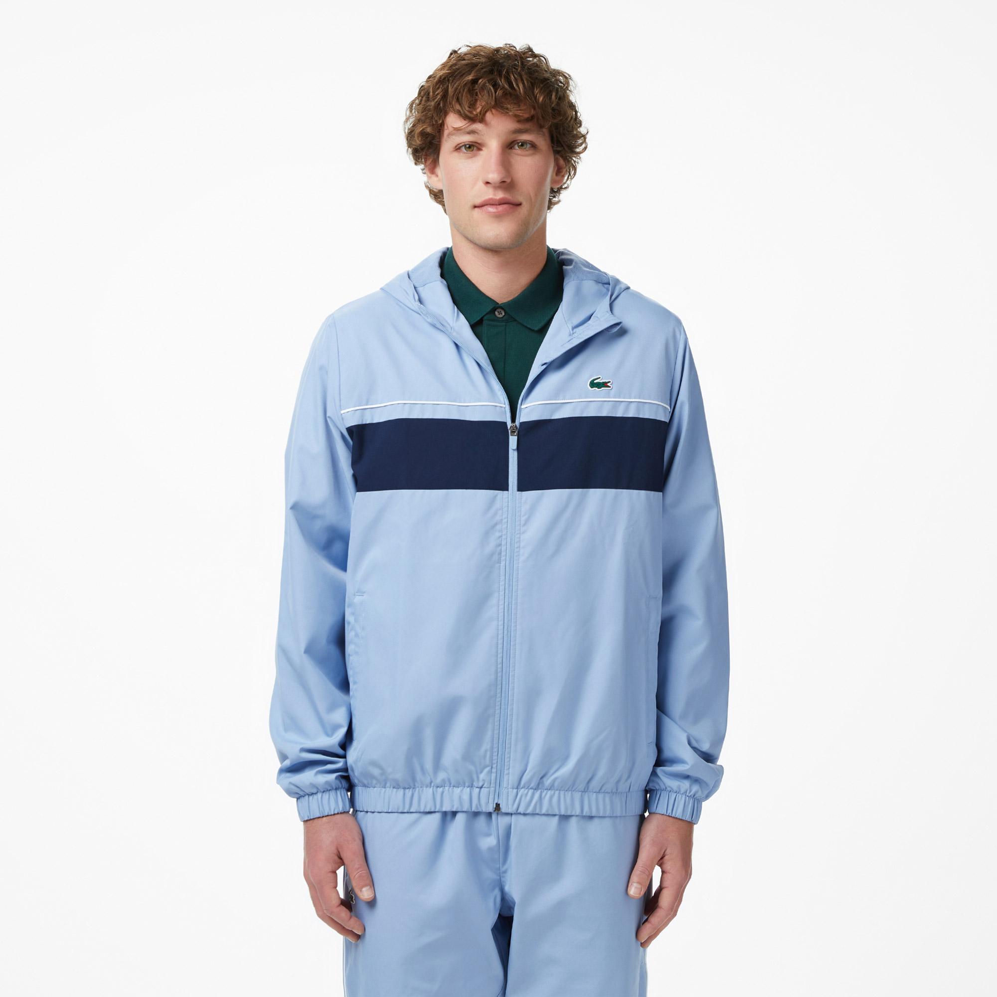 Lacoste Erkek Regular Fit Kapüşonlu Renk Bloklu Mavi Eşofman Takımı