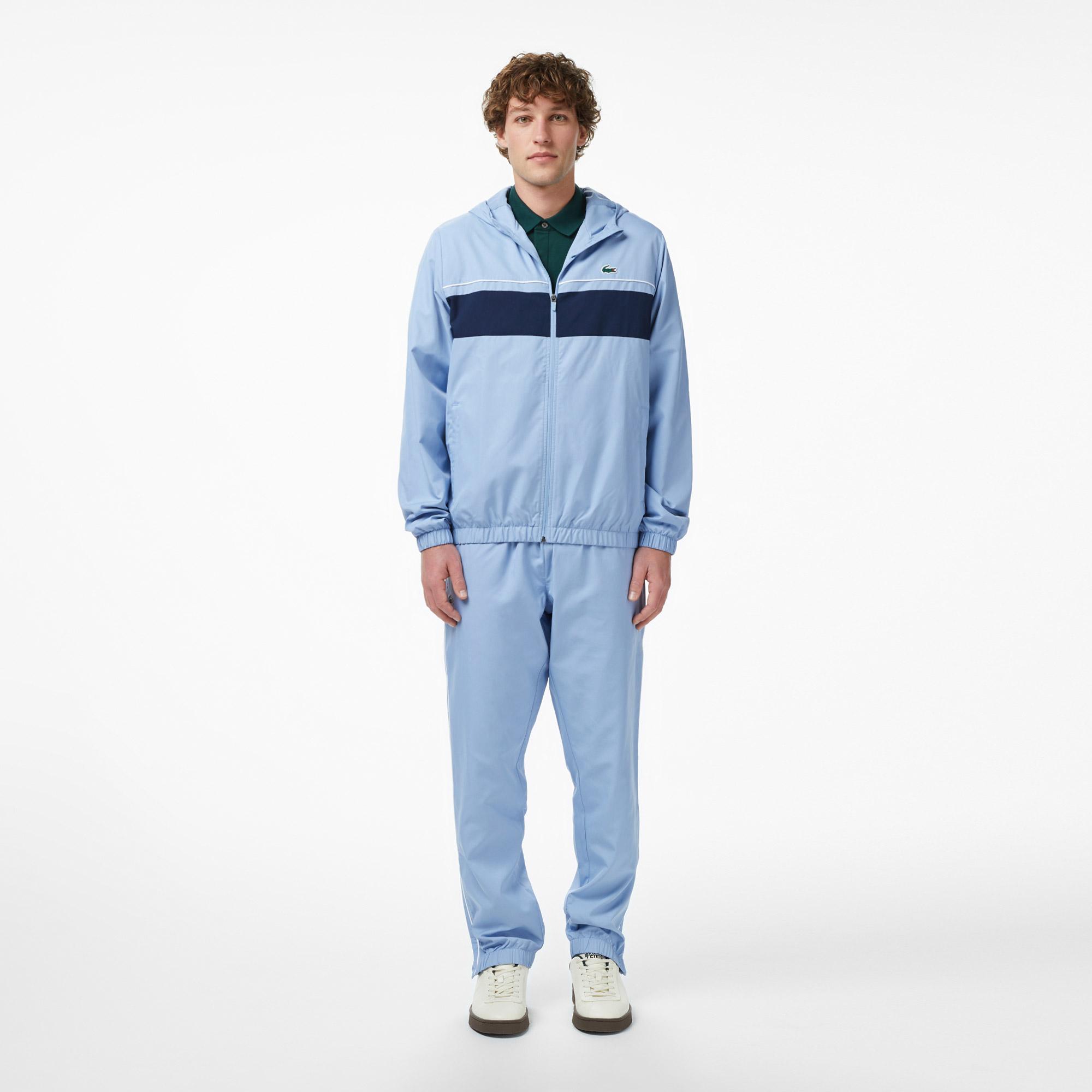 Lacoste Erkek Regular Fit Kapüşonlu Renk Bloklu Mavi Eşofman Takımı