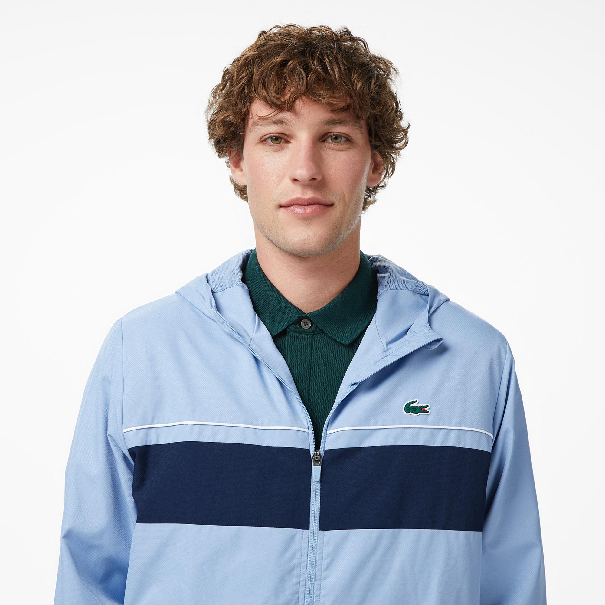 Lacoste Erkek Regular Fit Kapüşonlu Renk Bloklu Mavi Eşofman Takımı