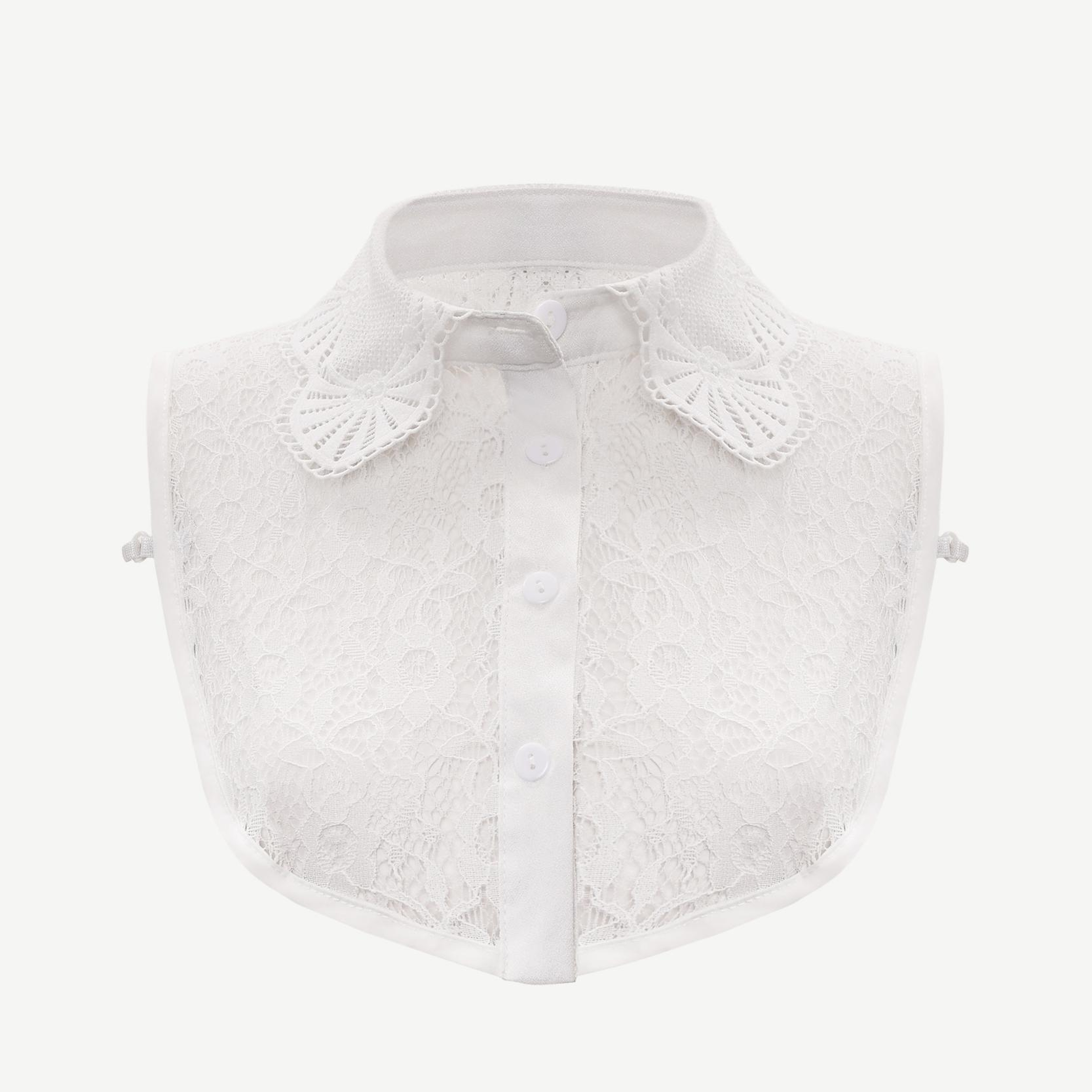 YARGICI Dantel Tül Yarım Gömlek Yakası