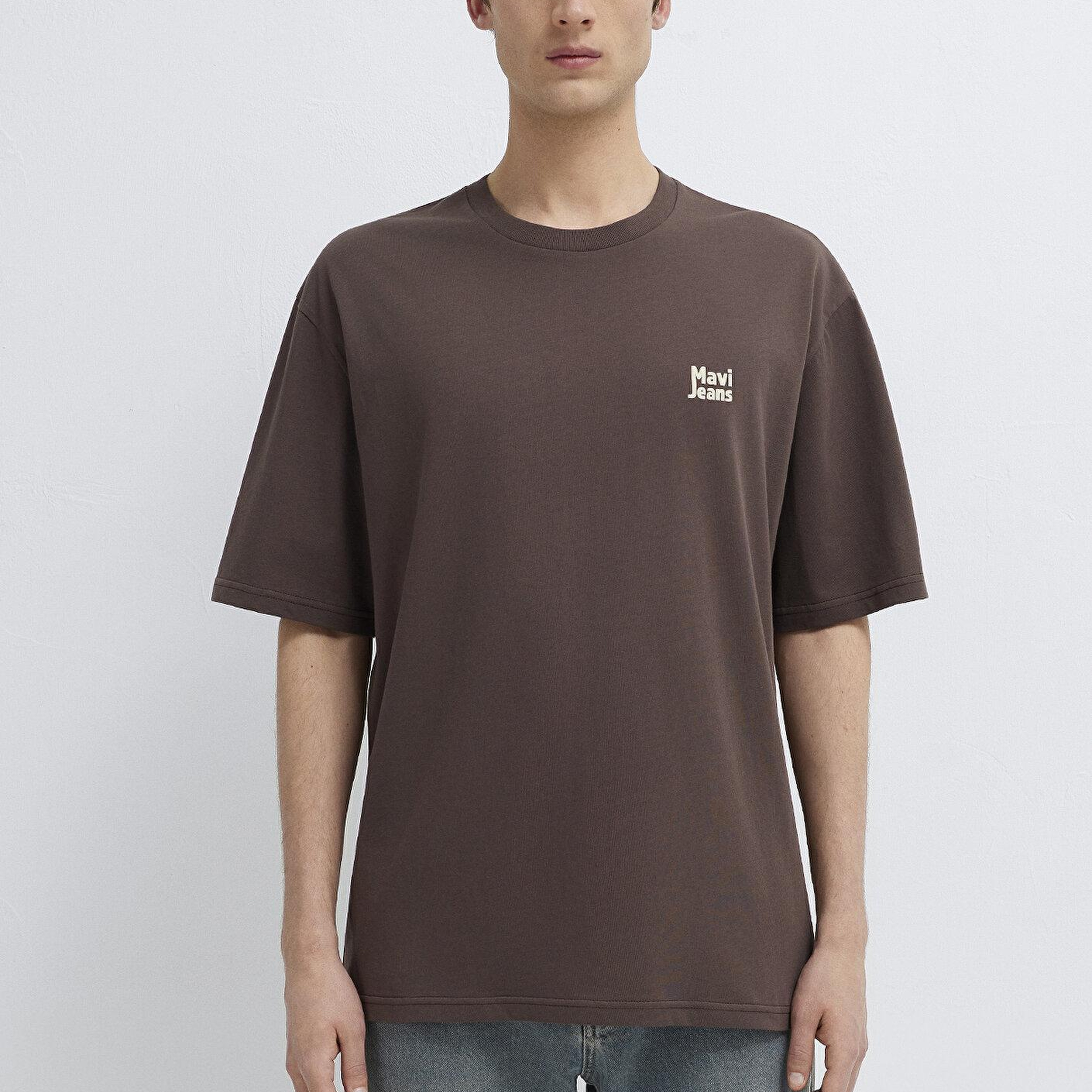 Mavi Mavi Jeans Baskılı Kahverengi Tişört Relaxed Fit / Rahat Kesim 0613347-71603