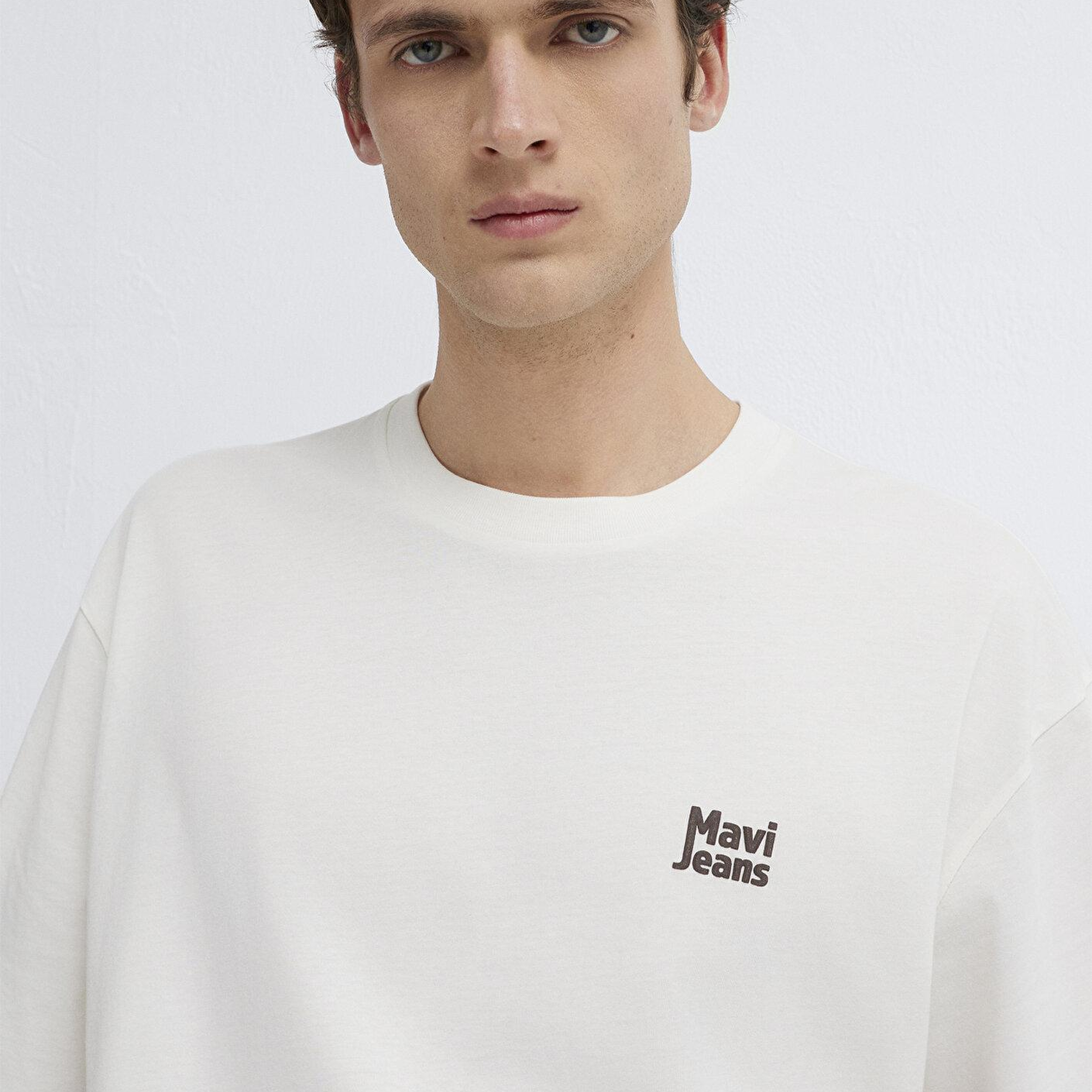 Mavi Mavi Jeans Baskılı Ekru Tişört Relaxed Fit / Rahat Kesim 0613347-70057