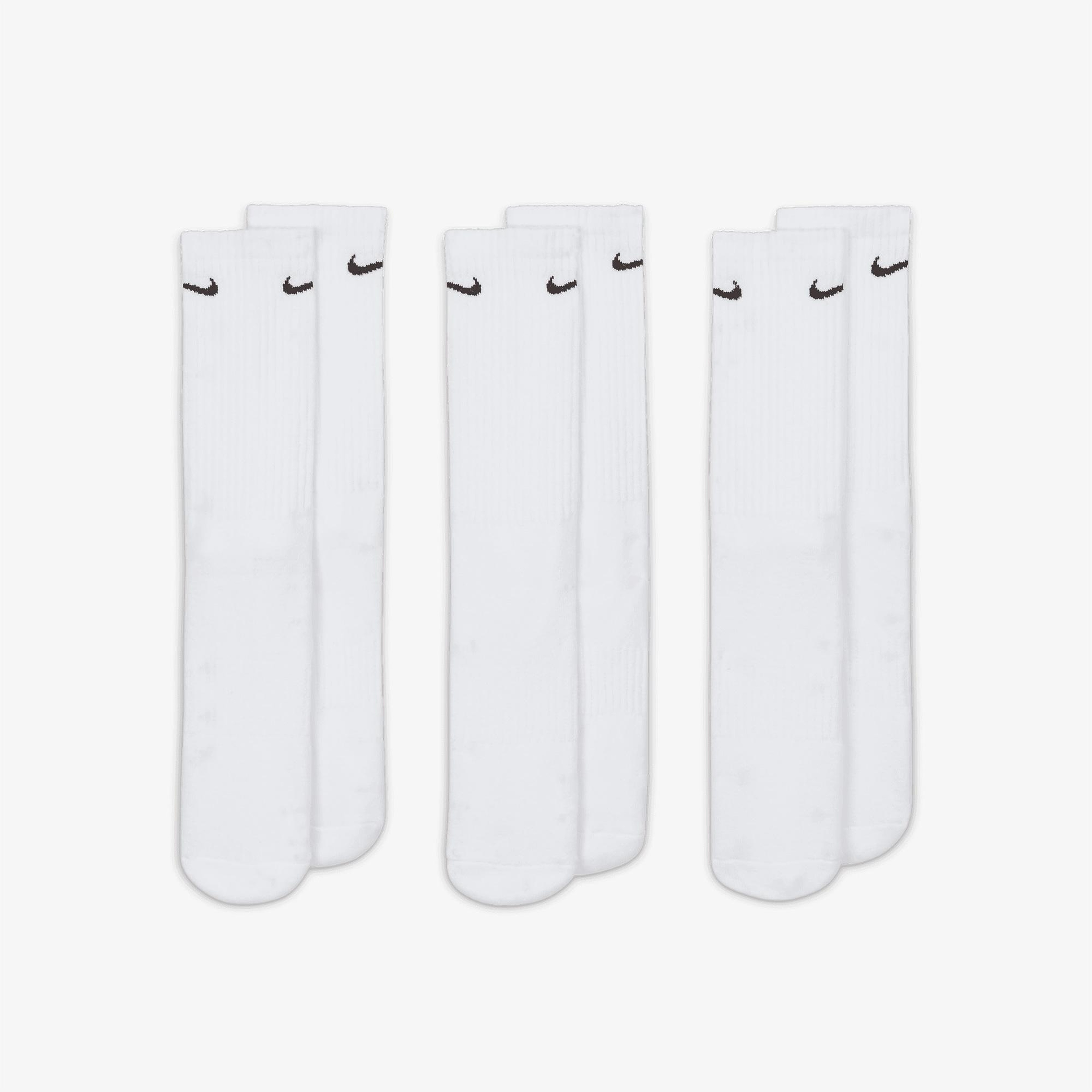 Nike Everyday Cushioned 3'lü Unisex Beyaz Çorap