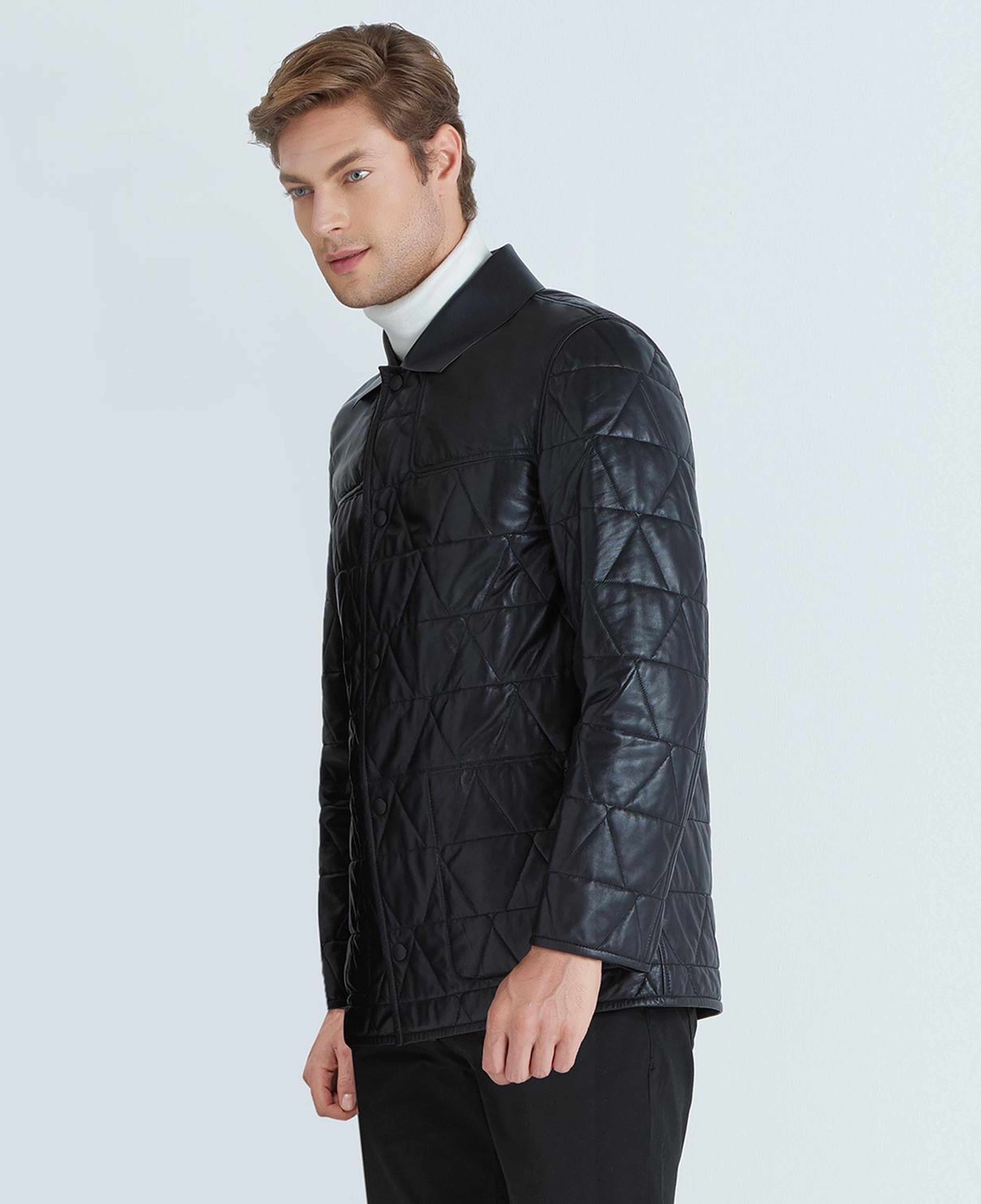 Siyah Maurio Erkek Deri Mont